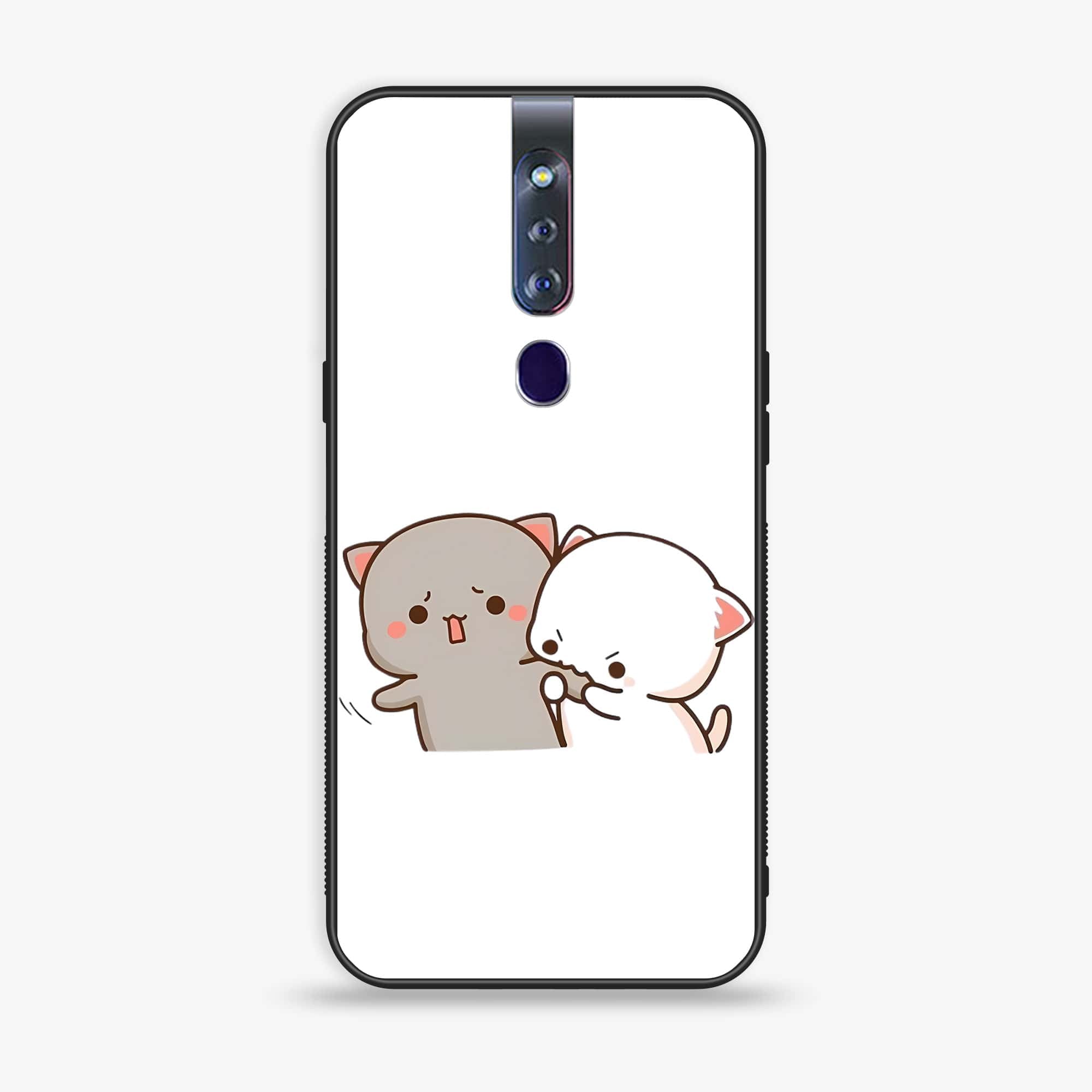 Oppo F11 Pro Cute BuBu DuDu Series Premium Printed Glass soft Bumper shock Proof Case