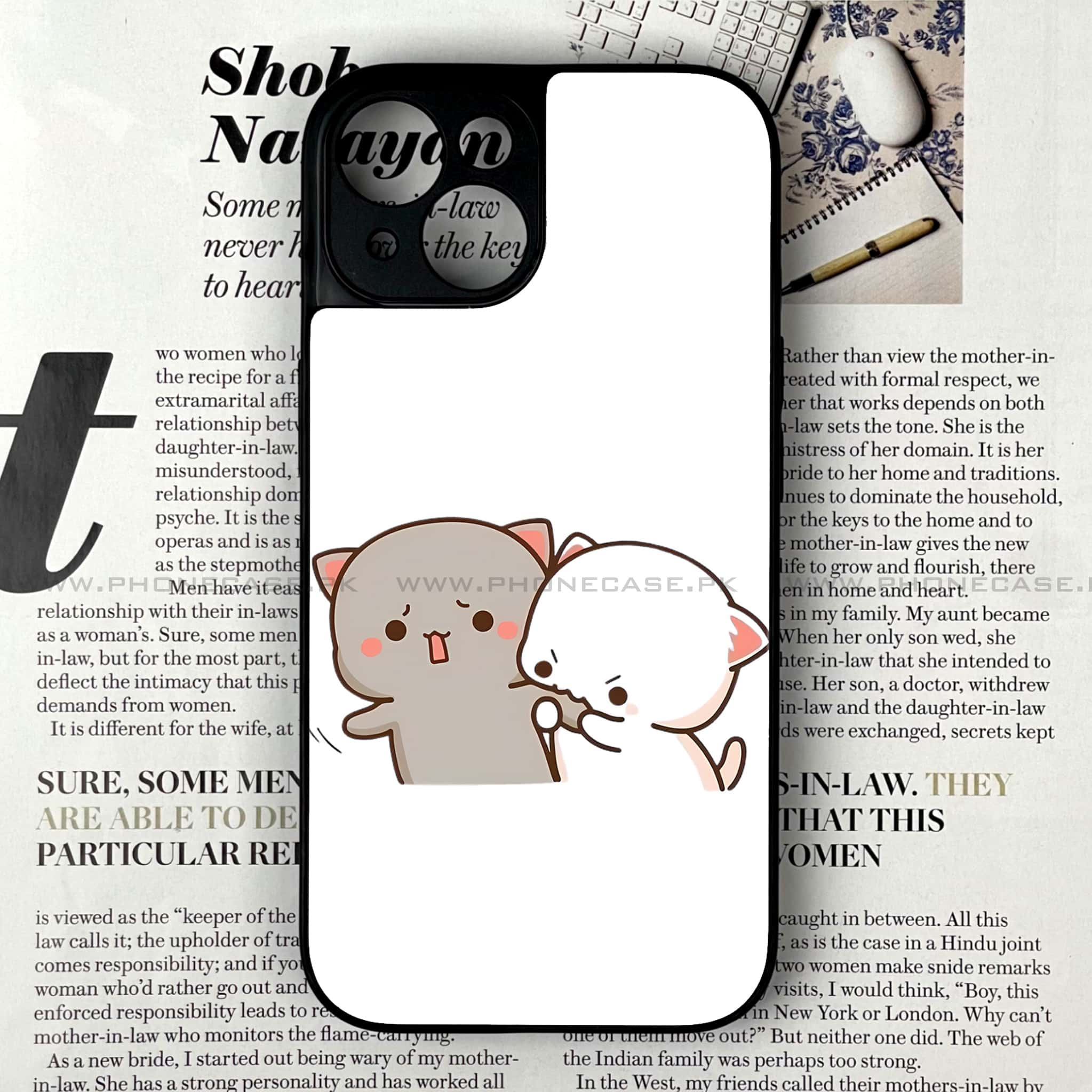 iPhone 15 - Cute BuBu DuDu Series - Premium Printed Glass soft Bumper shock Proof Case