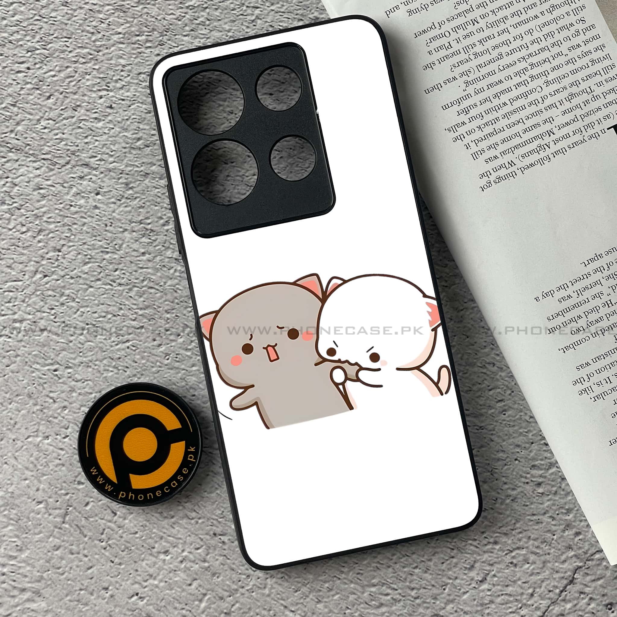 Infinix Note 30 - Cute BuBu DuDu Series - Premium Printed Glass soft Bumper shock Proof Case