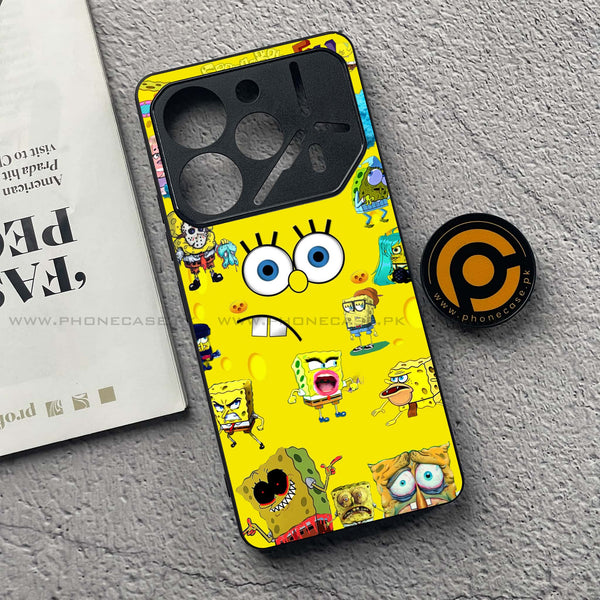 Tecno Pova 6 Pro - Cute Emoji - Premium Printed Glass soft Bumper Shock Proof Case