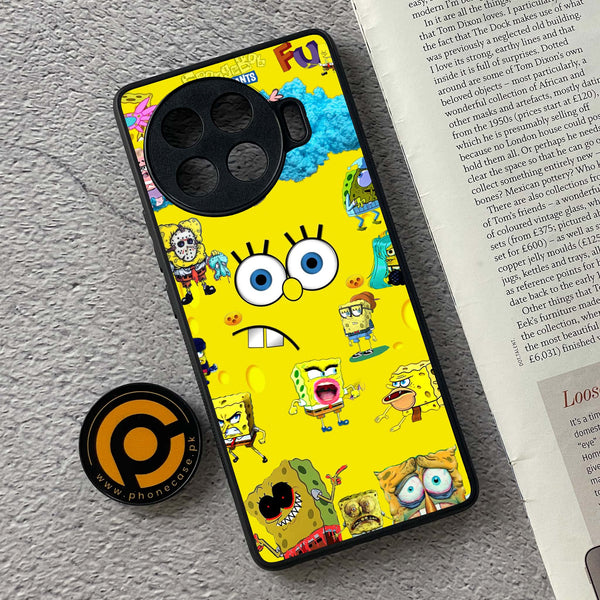 Tecno Spark 20 Pro Plus - Cute Emoji -  Premium Printed Metal soft Bumper shock Proof Case