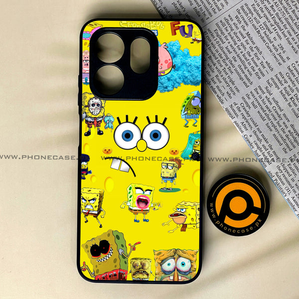 Infinix Hot 50i - Cute Emoji - Premium Printed Glass soft Bumper Shock Proof Case