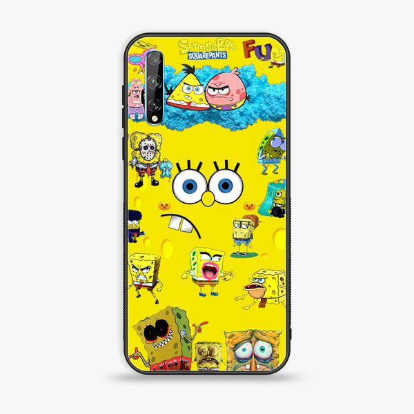 Huawei Y8p - Cute Emoji - Premium Printed Glass soft Bumper Shock Proof Case