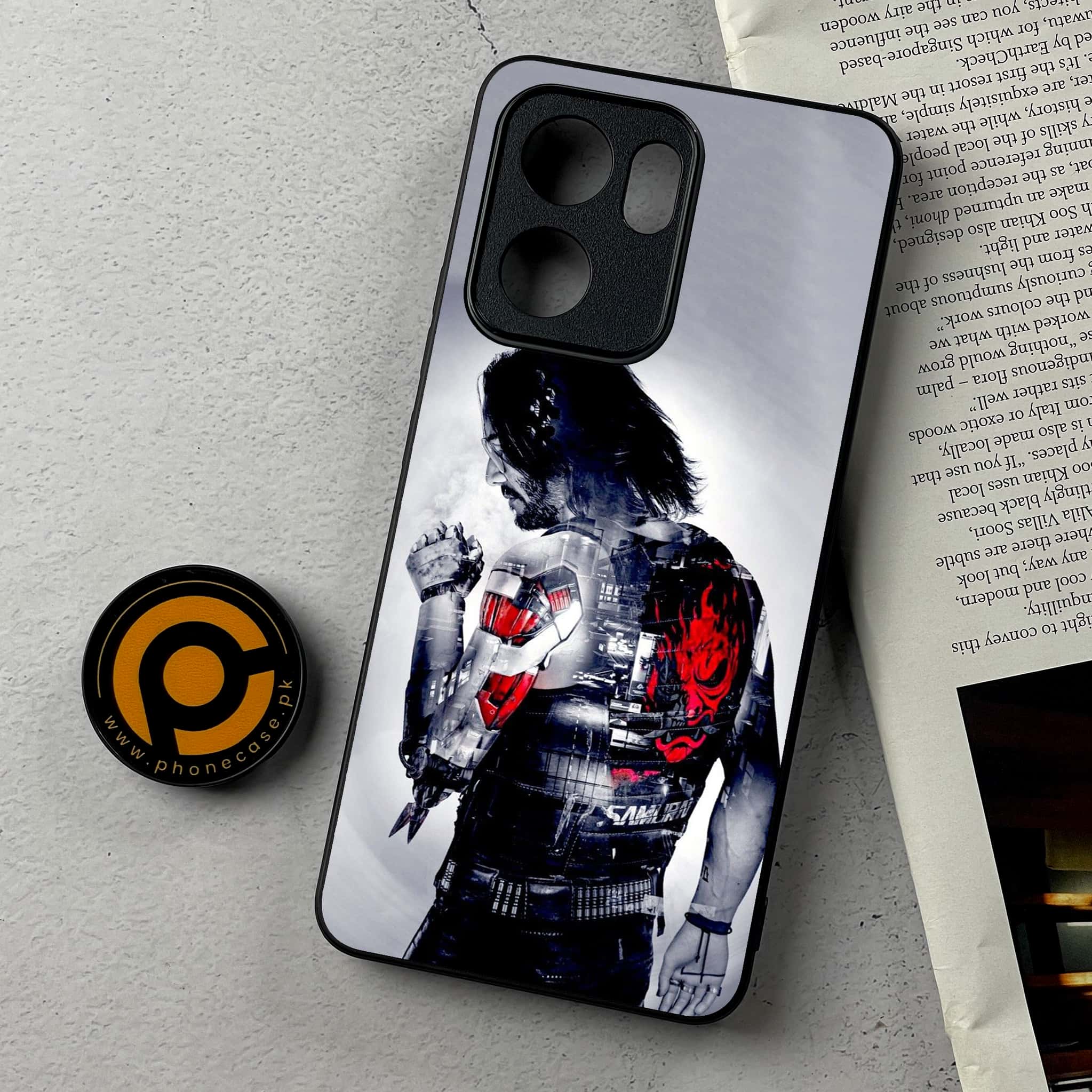Oppo Reno 13F - Cybernetic Warrior Series - Premium Metal Printed Soft Bumper Shockproof Case