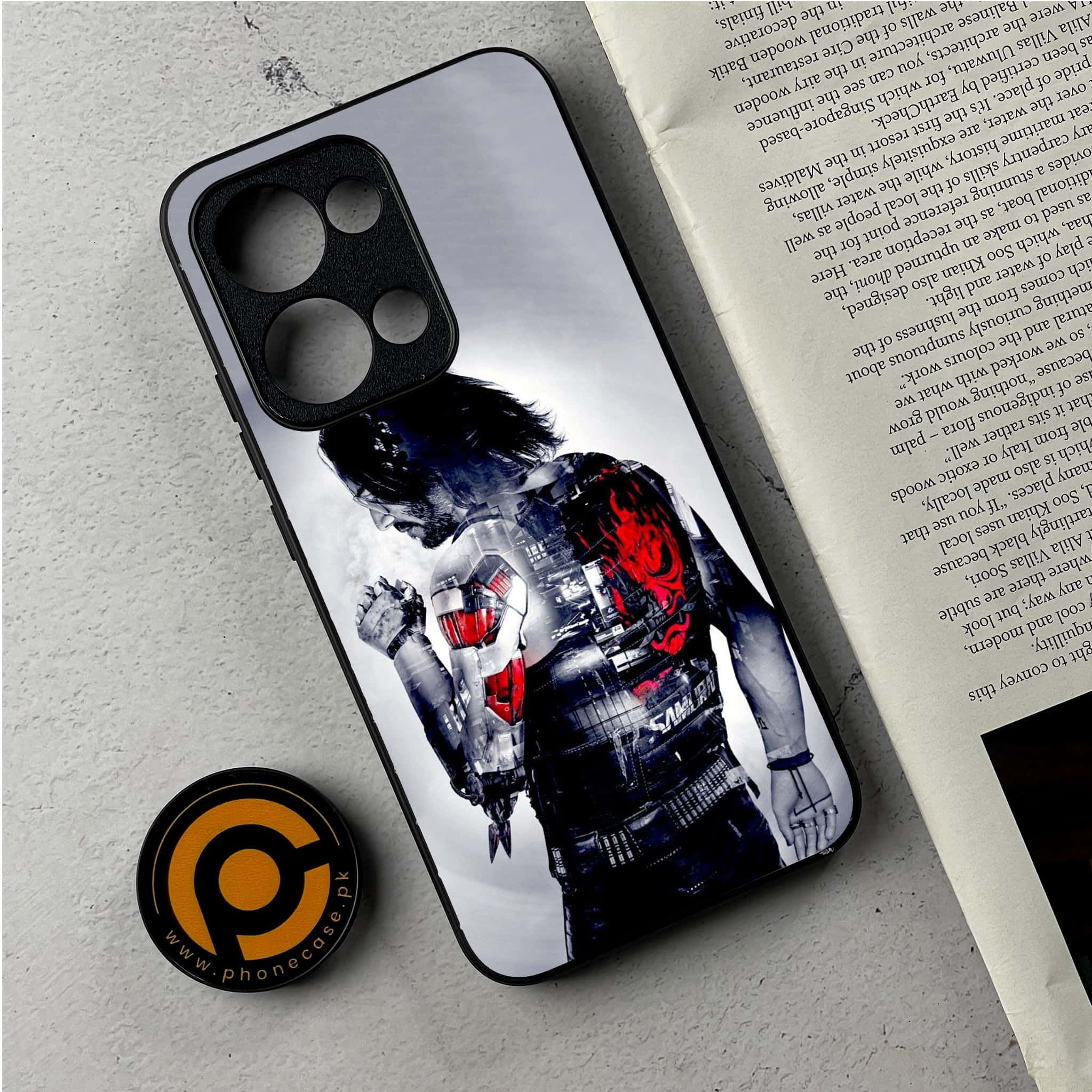 Oppo Reno 13 - Cybernetic Warrior Series - Premium Metal Printed Soft Bumper Shockproof Case