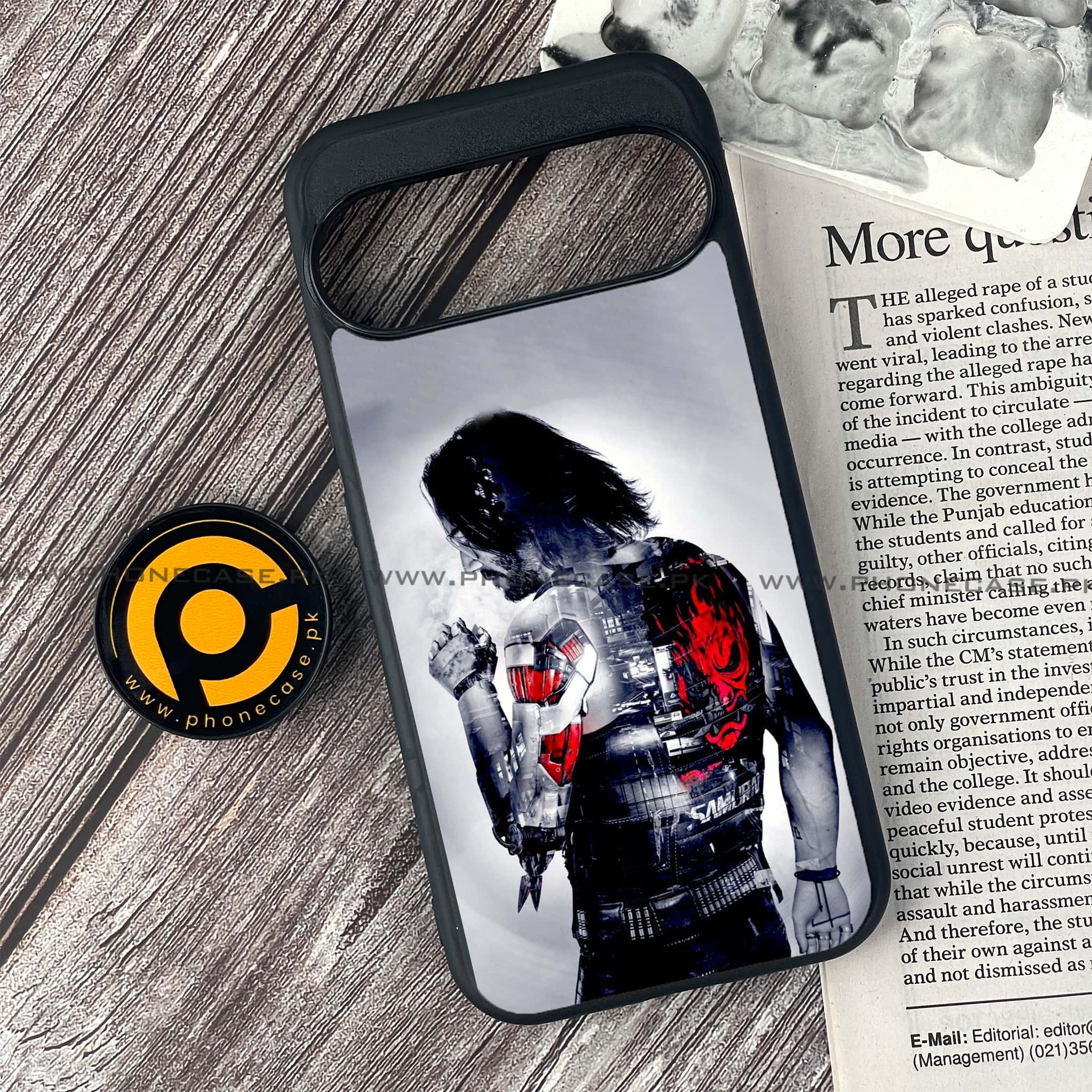 Google Pixel 9 Pro - Cybernetic Warrior Series - Premium Metal Printed soft Bumper Shock Proof Case