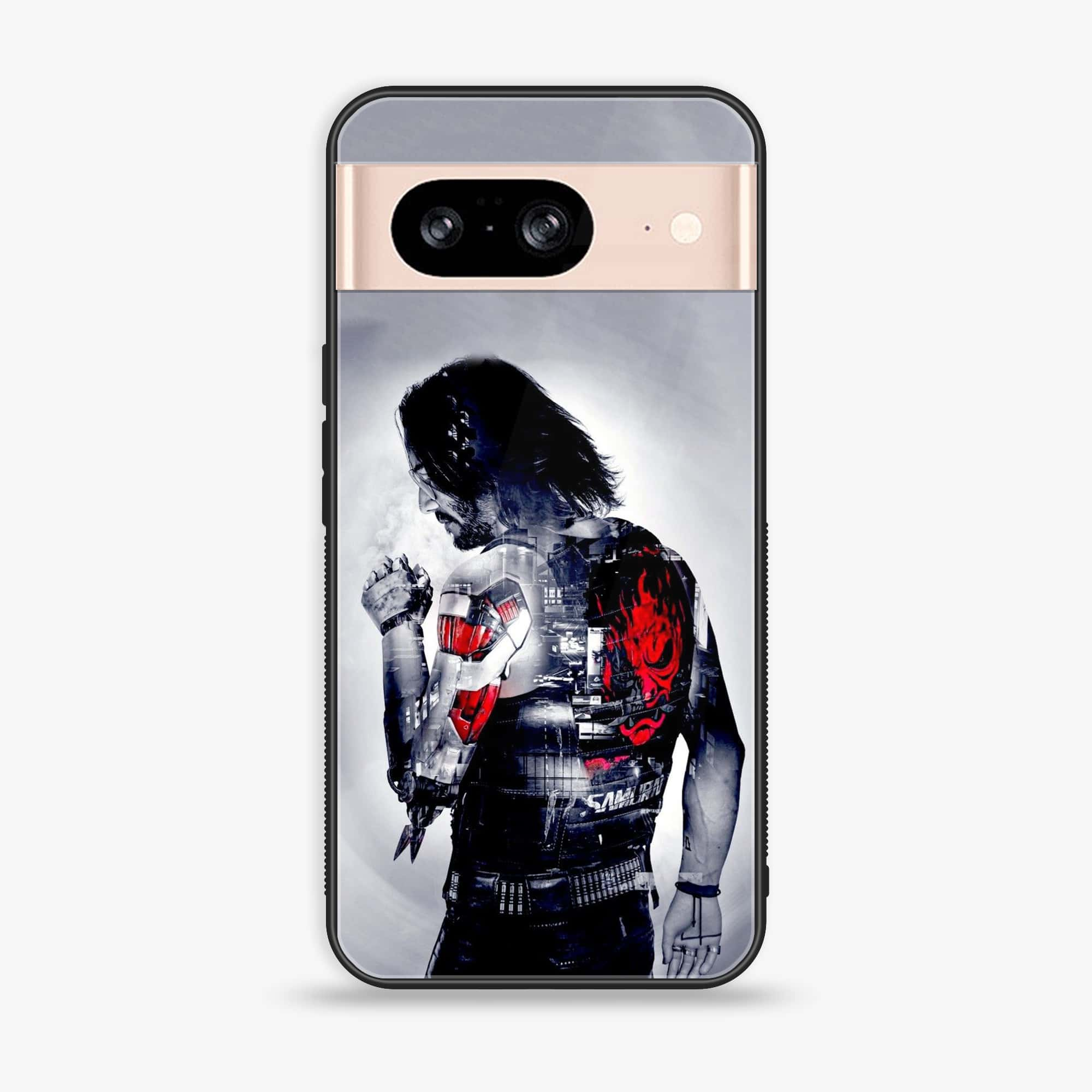 Google Pixel 8 - Cybernetic Warrior Series - Premium Printed Glass soft Bumper shock Proof Case