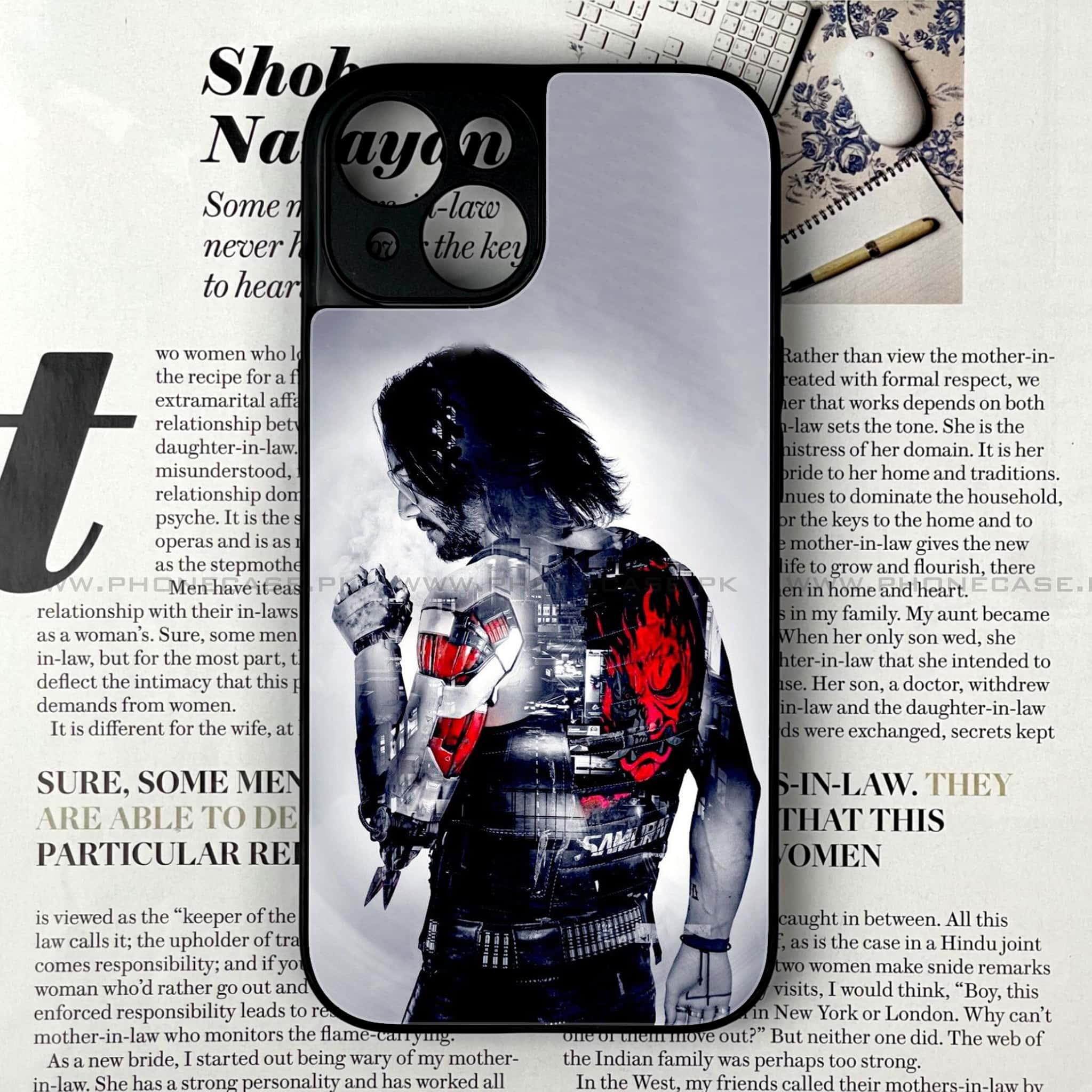 iPhone 14 - Cybernetic Warrior Series - Premium Printed Glass soft Bumper shock Proof Case