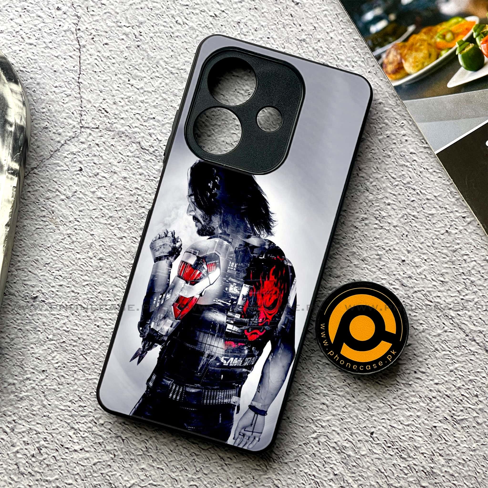 Oppo A5i - Cybernetic Warrior Series - Premium Metal Printed soft Bumper shock Proof Case