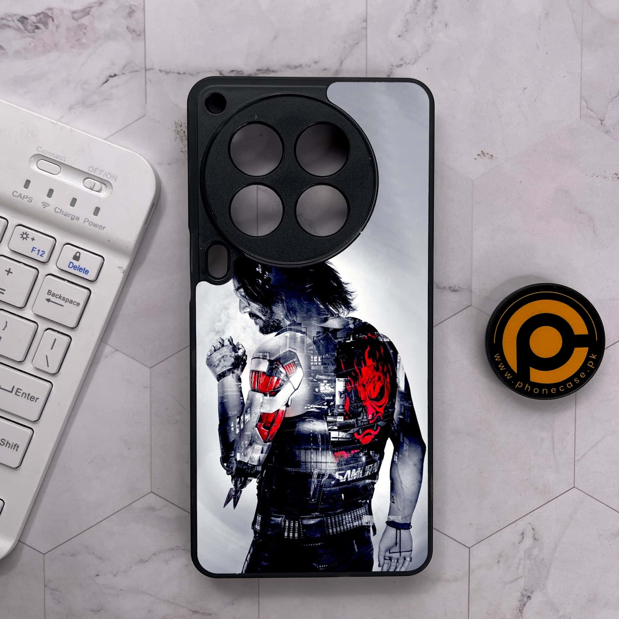 Tecno Camon 30 Premier - Cybernetic Warrior Series - Premium Metal Printed soft Bumper shock Proof Case