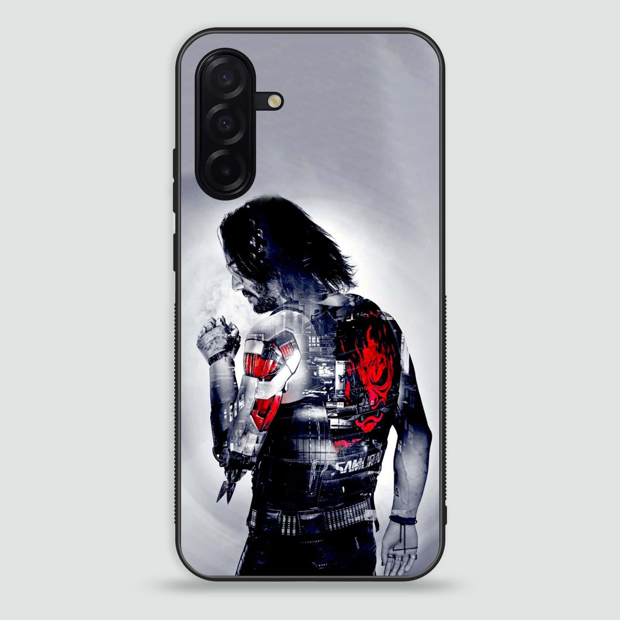 Samsung Galaxy A26 -   Cybernetic Warrior Series  - Premium Printed Glass soft Bumper shock Proof Case