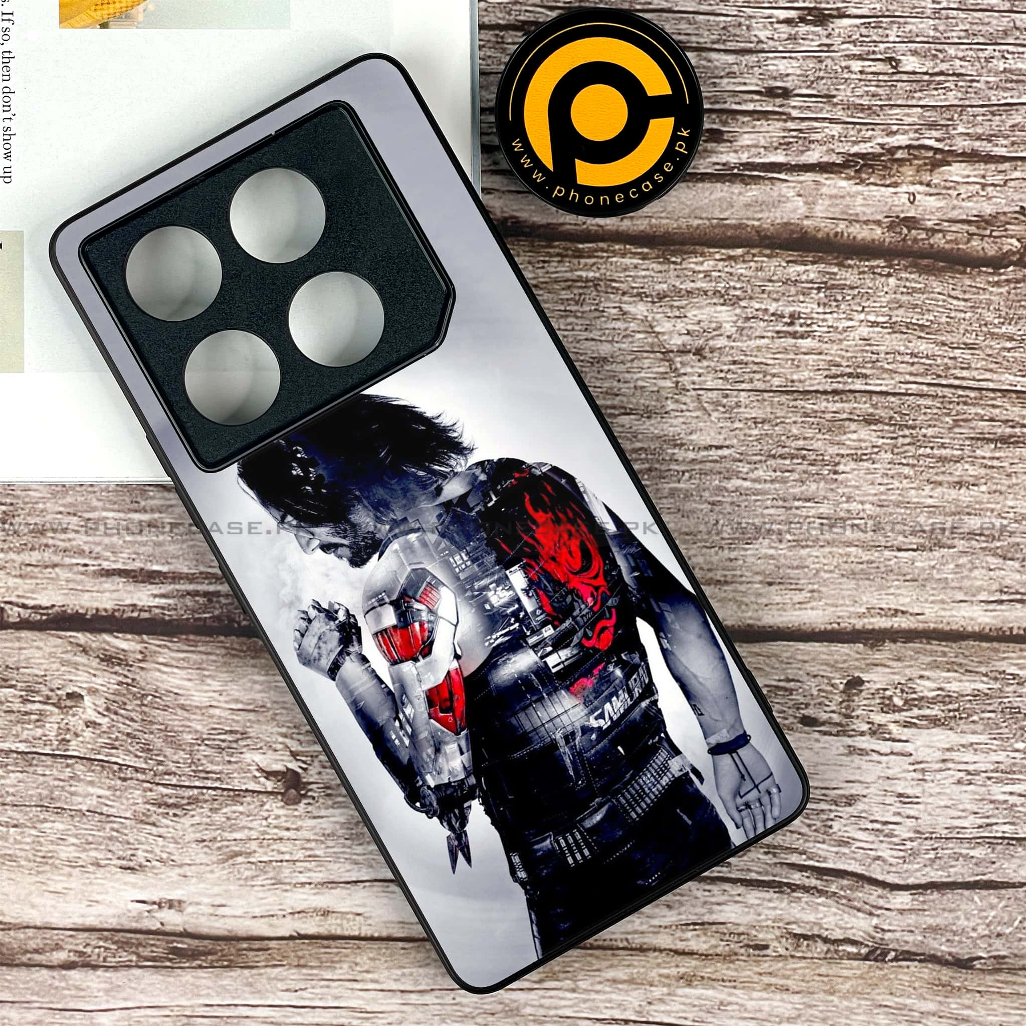 Infinix GT 20 Pro - Cybernetic Warrior Series - Premium Printed Glass soft Bumper shock Proof Case