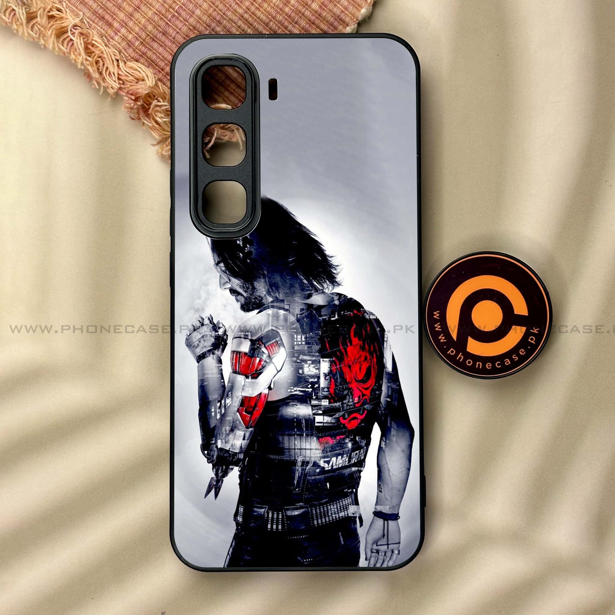 Infinix Hot 60 Pro - Cybernetic Warrior Series - Premium Metal Printed soft Bumper shock Proof Case
