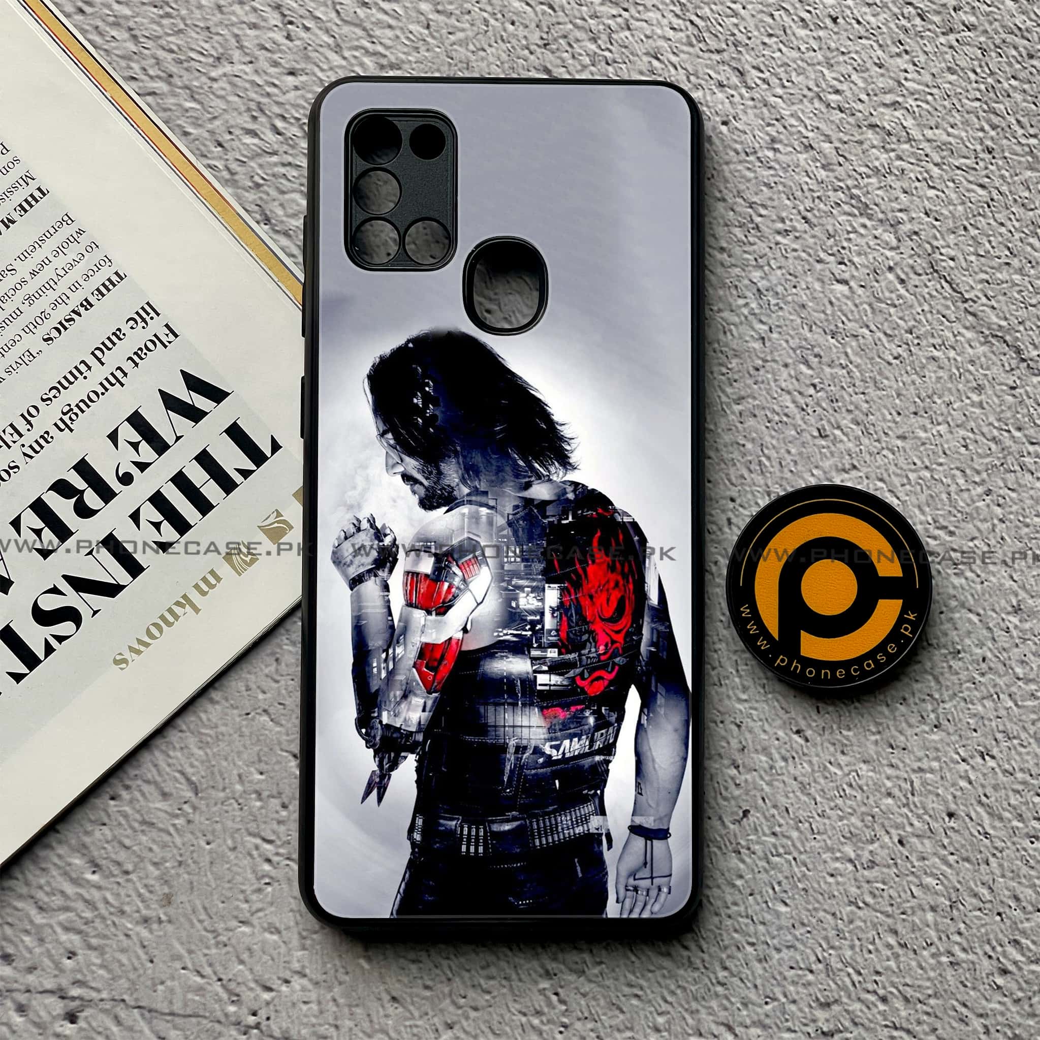 Samsung Galaxy A21s - Cybernetic Warrior Series - Premium Printed Glass soft Bumper shock Proof Case
