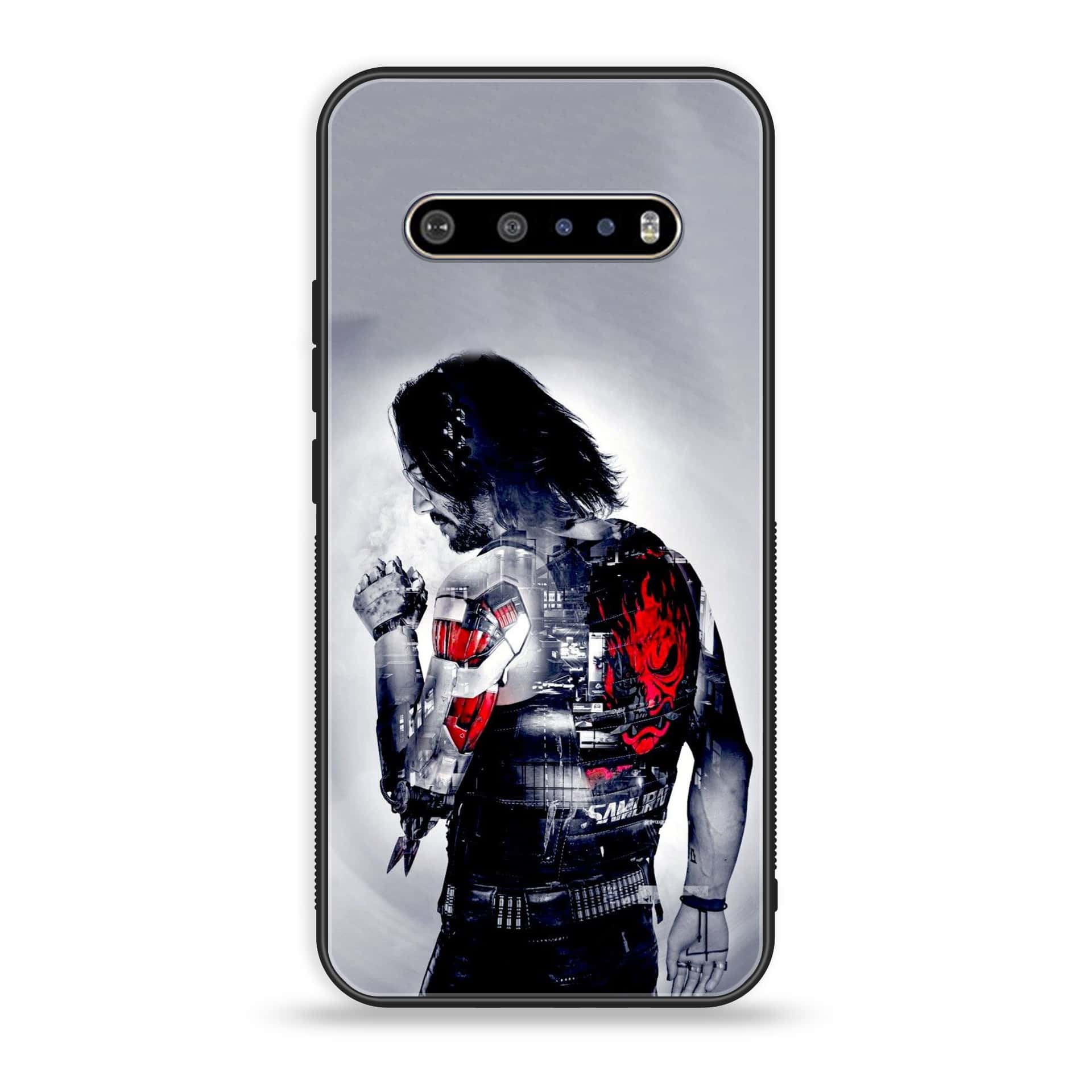 LG V60 Cybernetic Warrior Series Premium Printed Glass soft Bumper shock Proof Case