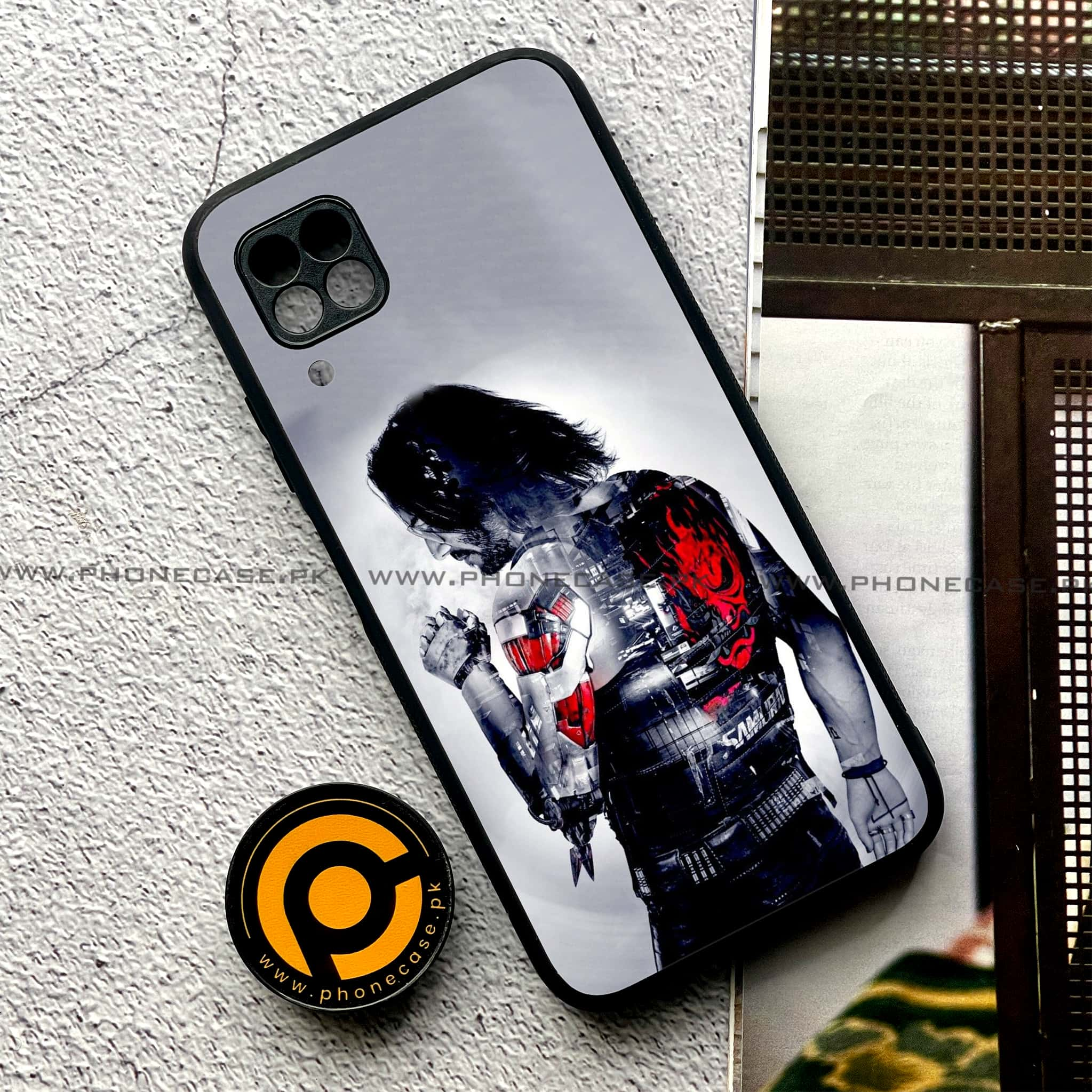 Huawei P40 Lite - Cybernetic Warrior Series - Premium Printed Glass soft Bumper shock Proof Case