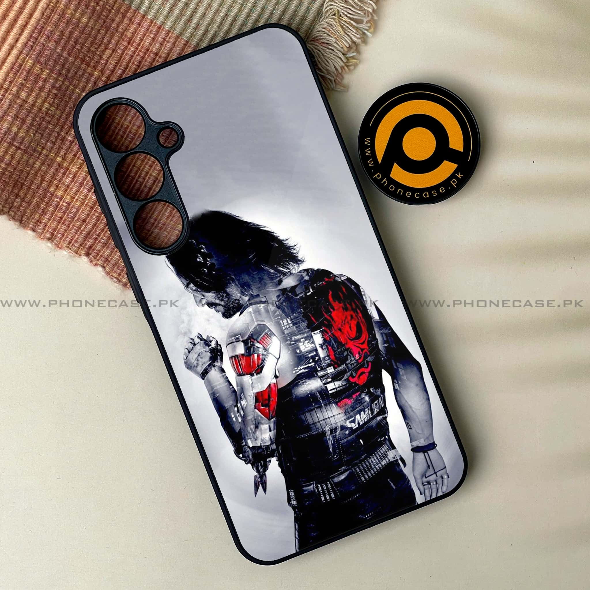Samsung Galaxy A25 - Cybernetic Warrior Series - Premium Printed Glass soft Bumper shock Proof Case