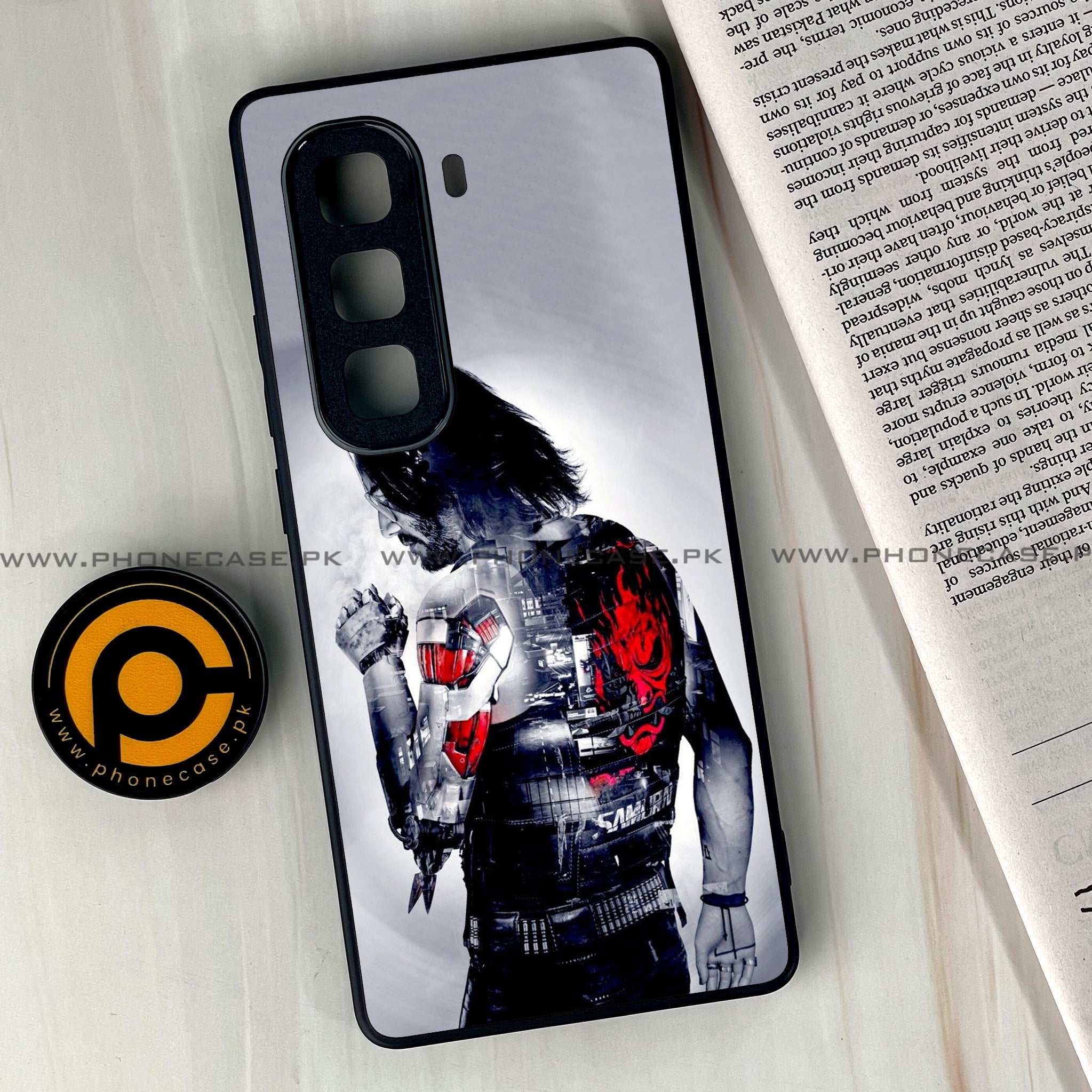 Infinix Hot 60 Pro Plus - Cybernetic Warrior Series - Premium Metal Printed soft Bumper shock Proof Case