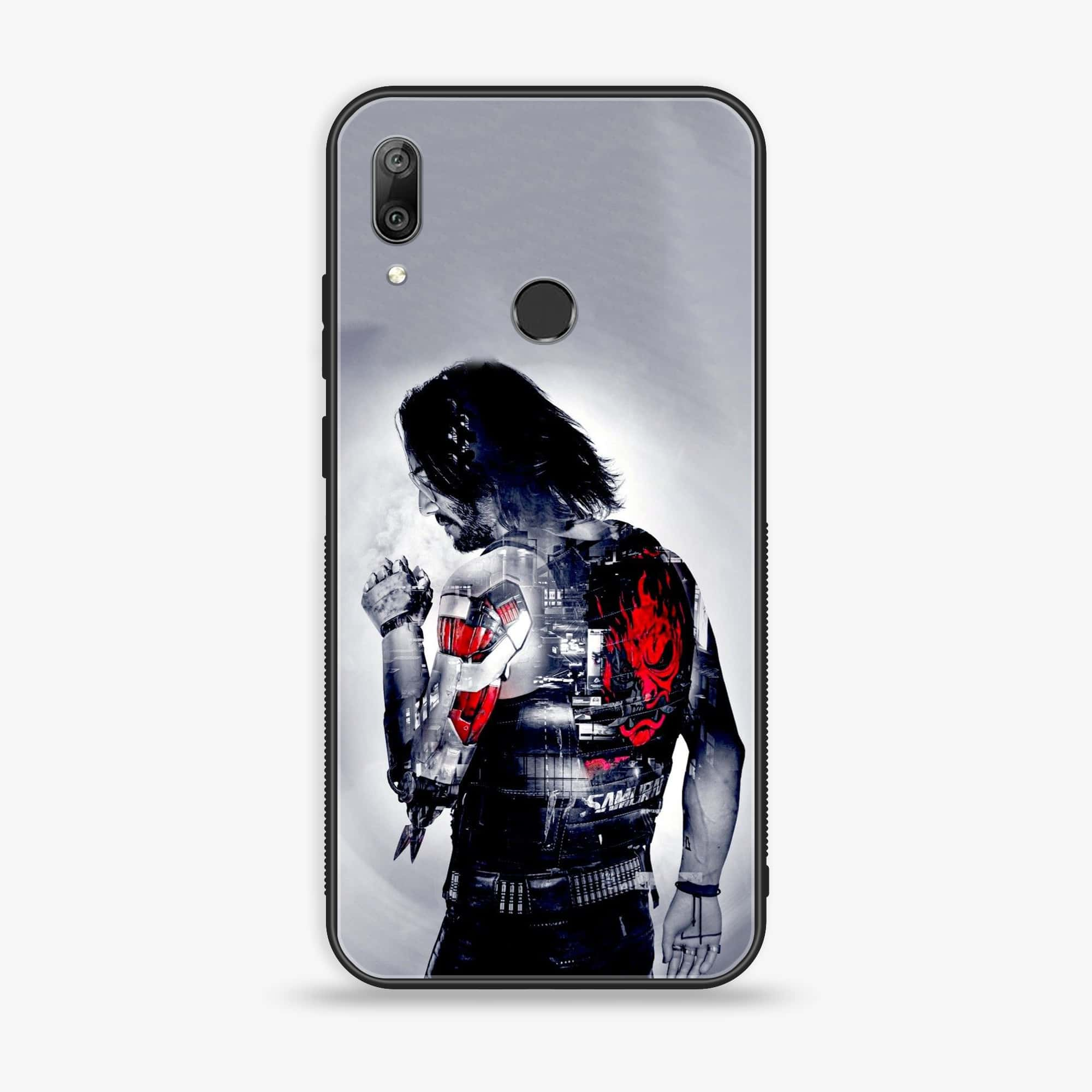 Huawei Y7 Prime (2019) - Cybernetic Warrior Series - Premium Printed Glass soft Bumper shock Proof Case