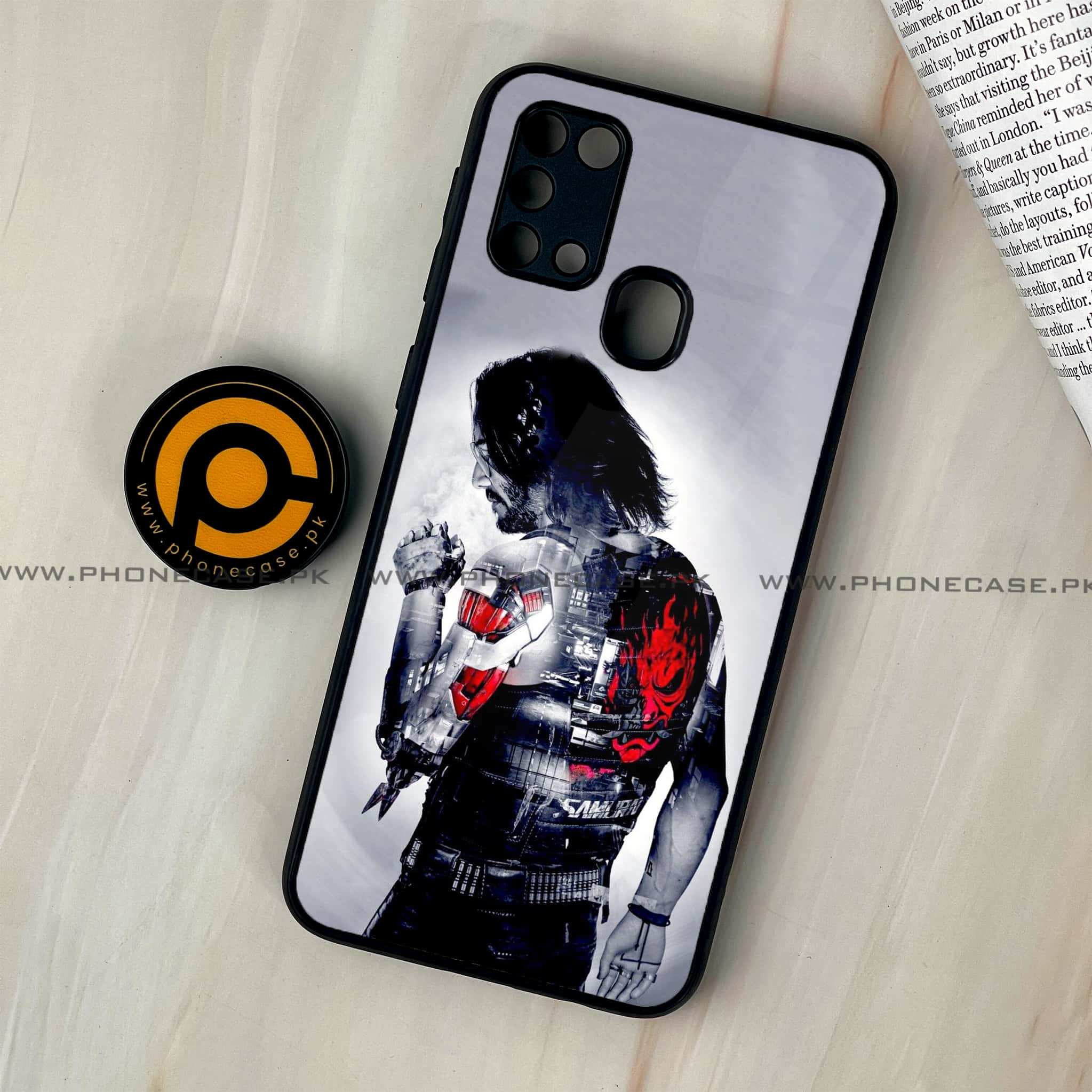 Galaxy M31 - Cybernetic Warrior Series - Premium Printed Glass soft Bumper shock Proof Case