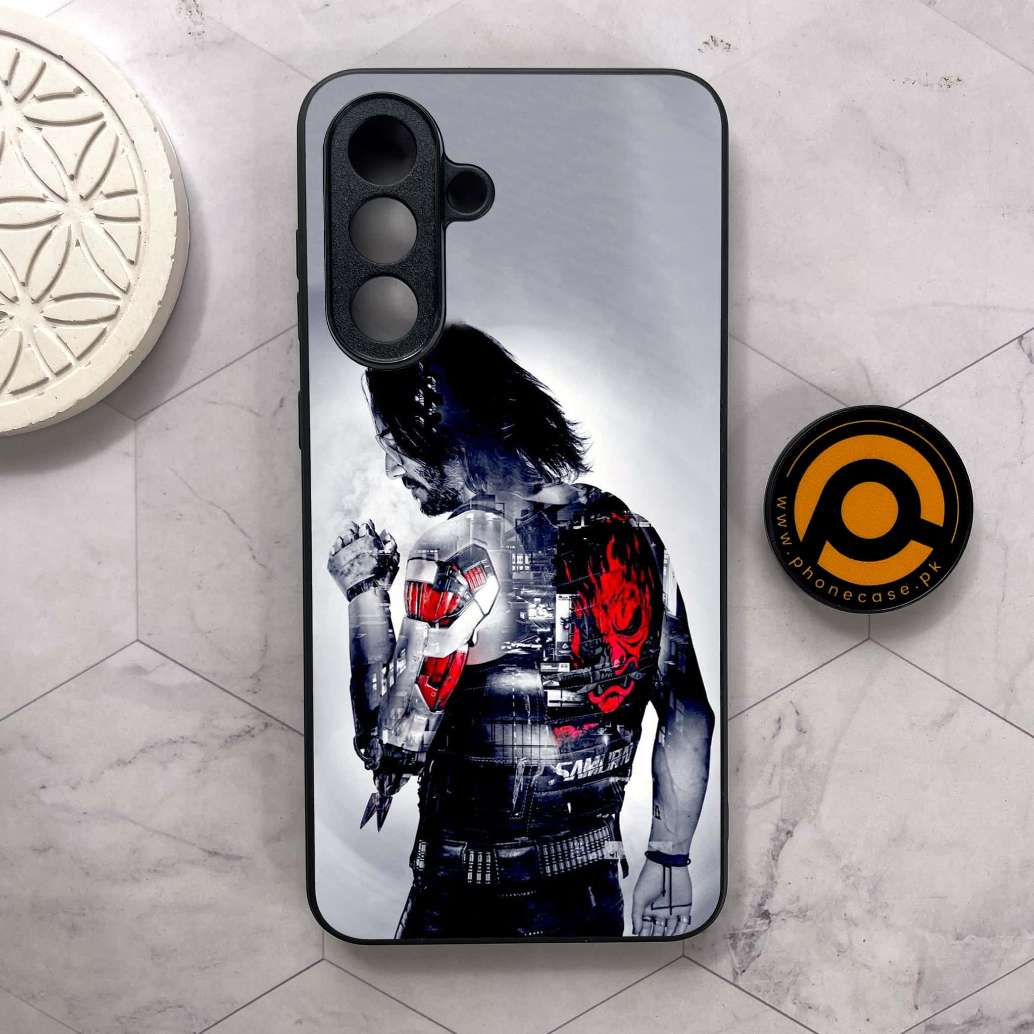 Samsung Galaxy A26 5G -   Cybernetic Warrior Series  - Premium Metal Printed soft Bumper shock Proof Case