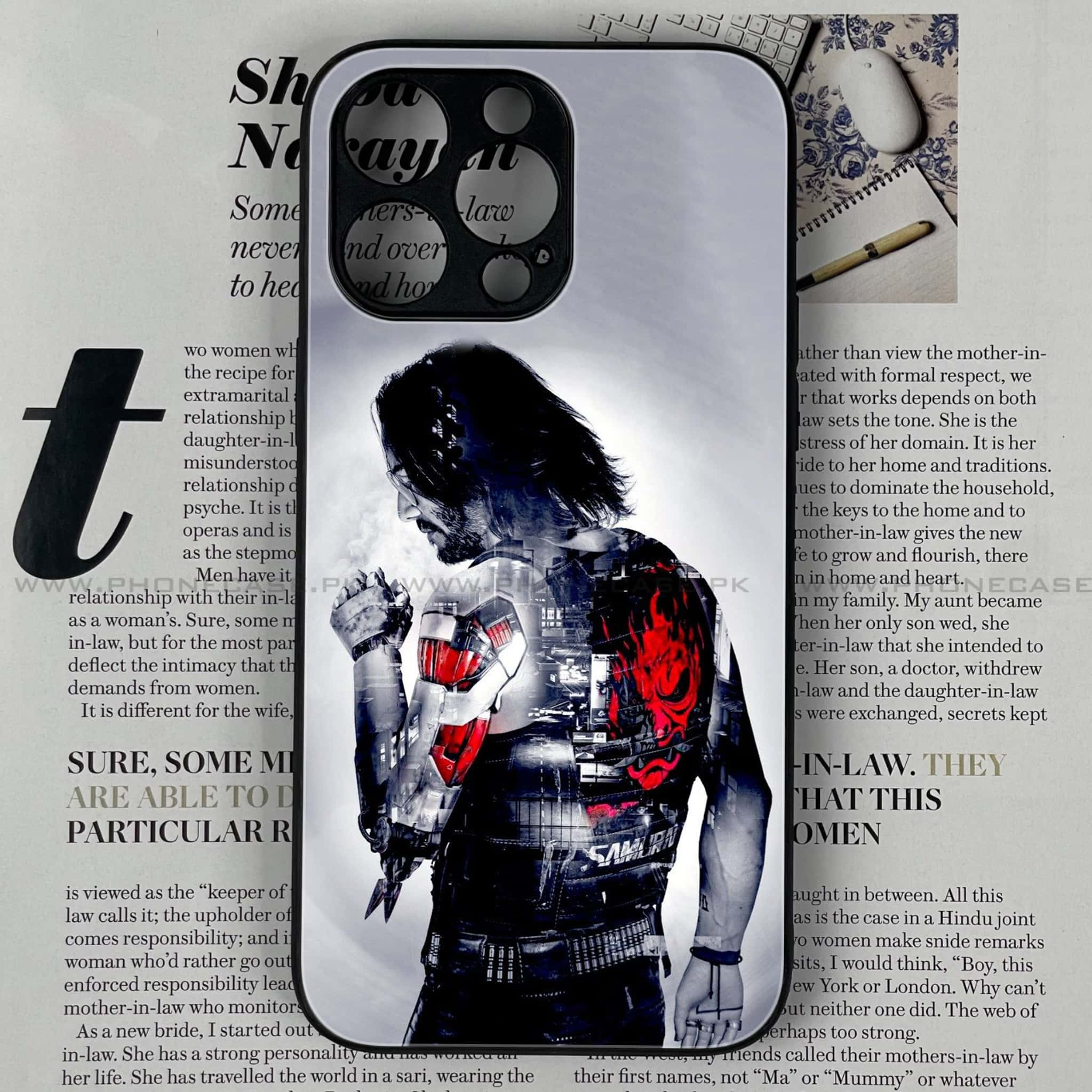 iPhone 16 Pro Max - Cybernetic Warrior Series - Premium Printed Glass soft Bumper shock Proof Case