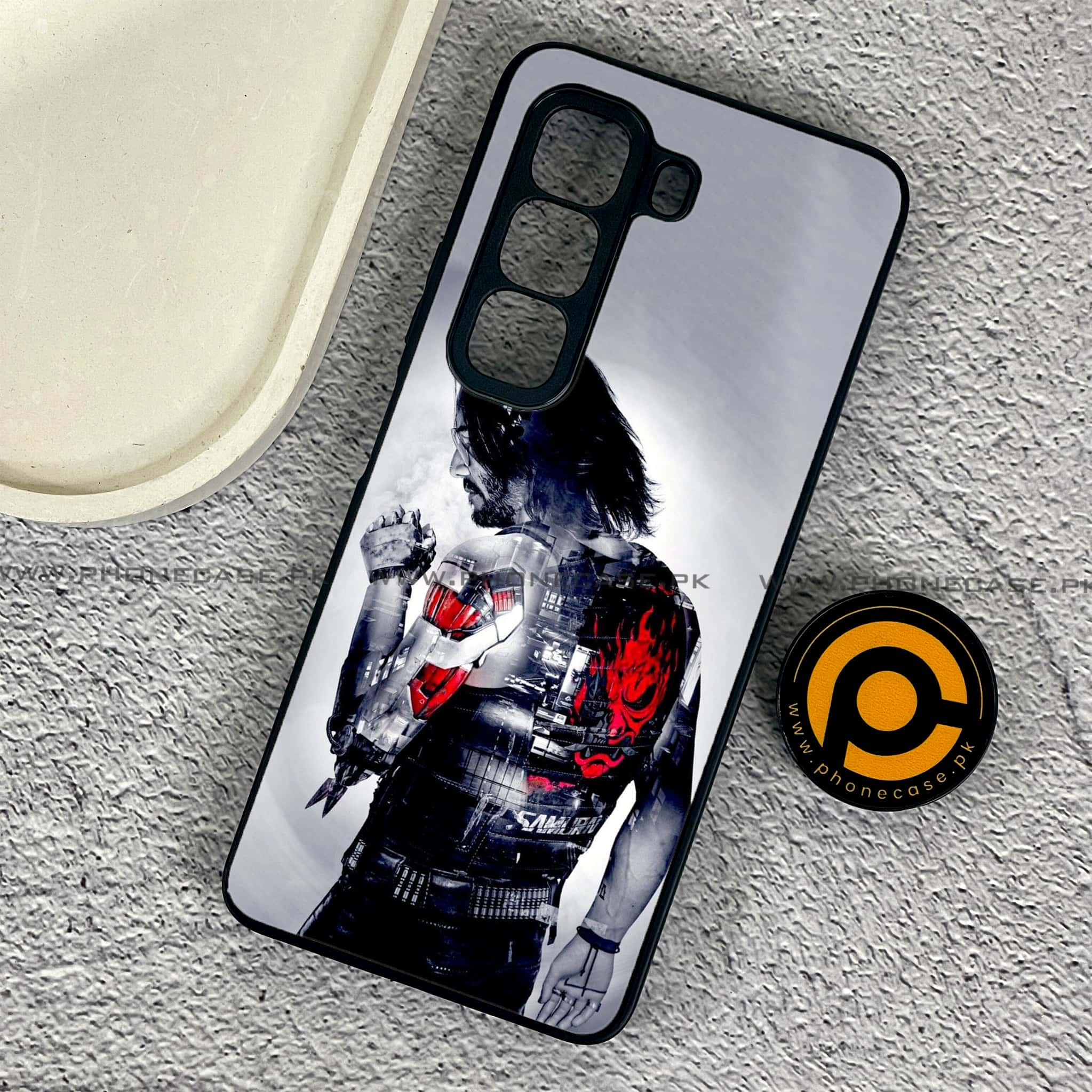 Infinix Hot 50 Pro - Cybernetic Warrior Series - Premium Printed Glass soft Bumper shock Proof Case