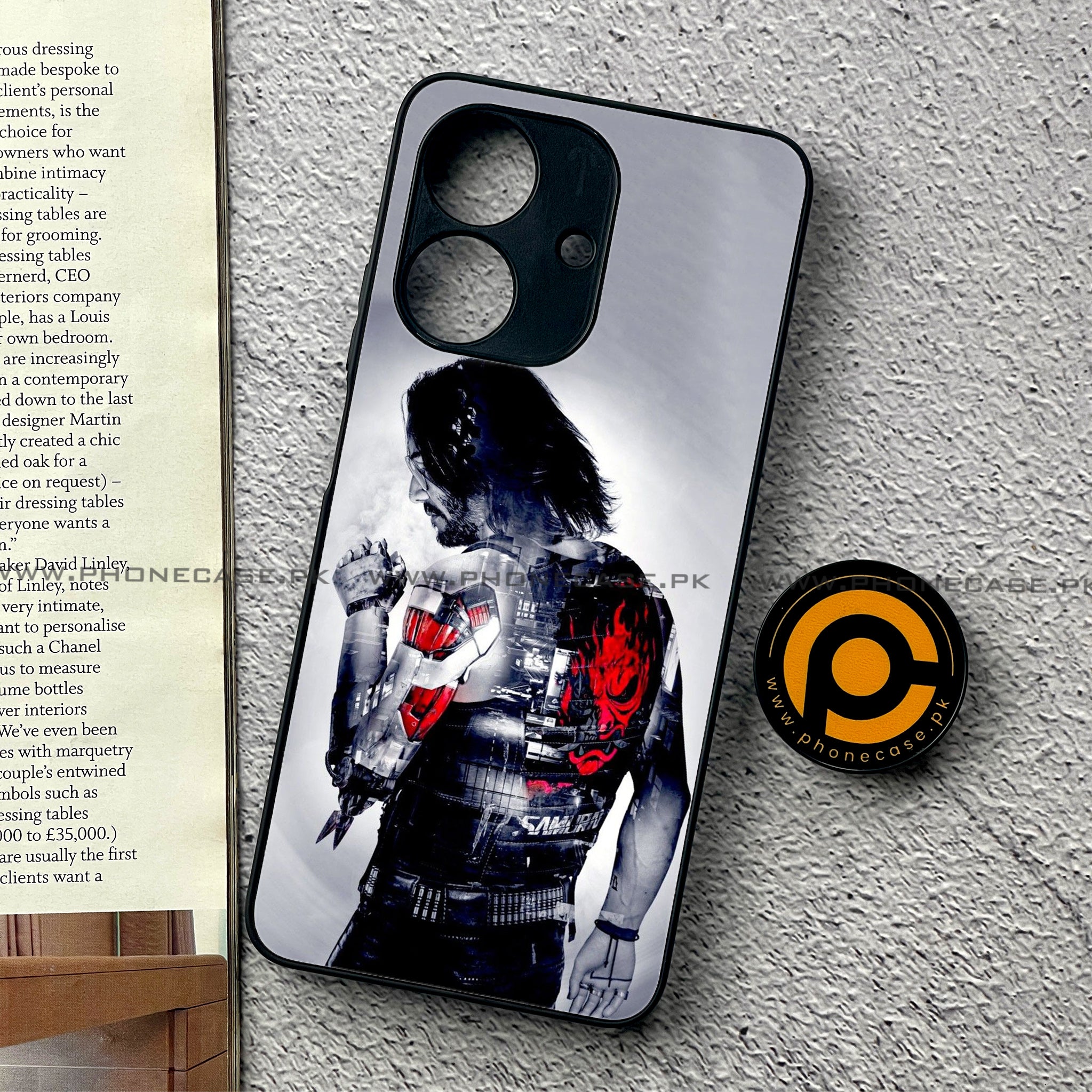 Realme Note 60 - Cybernetic Warrior Series - Premium Printed Glass soft Bumper shock Proof Case