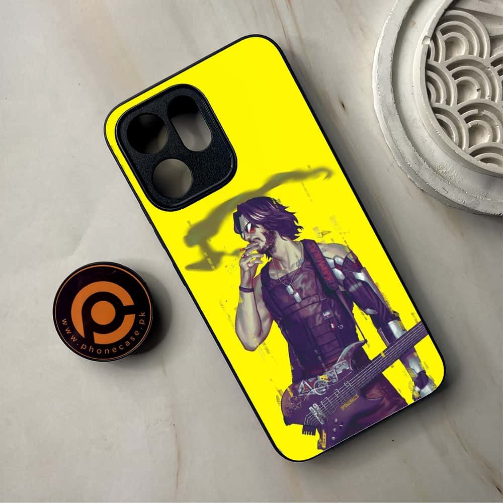 Oppo Reno 14F - Cybernetic Warrior Series - Premium Metal Printed Soft Bumper Shockproof Case