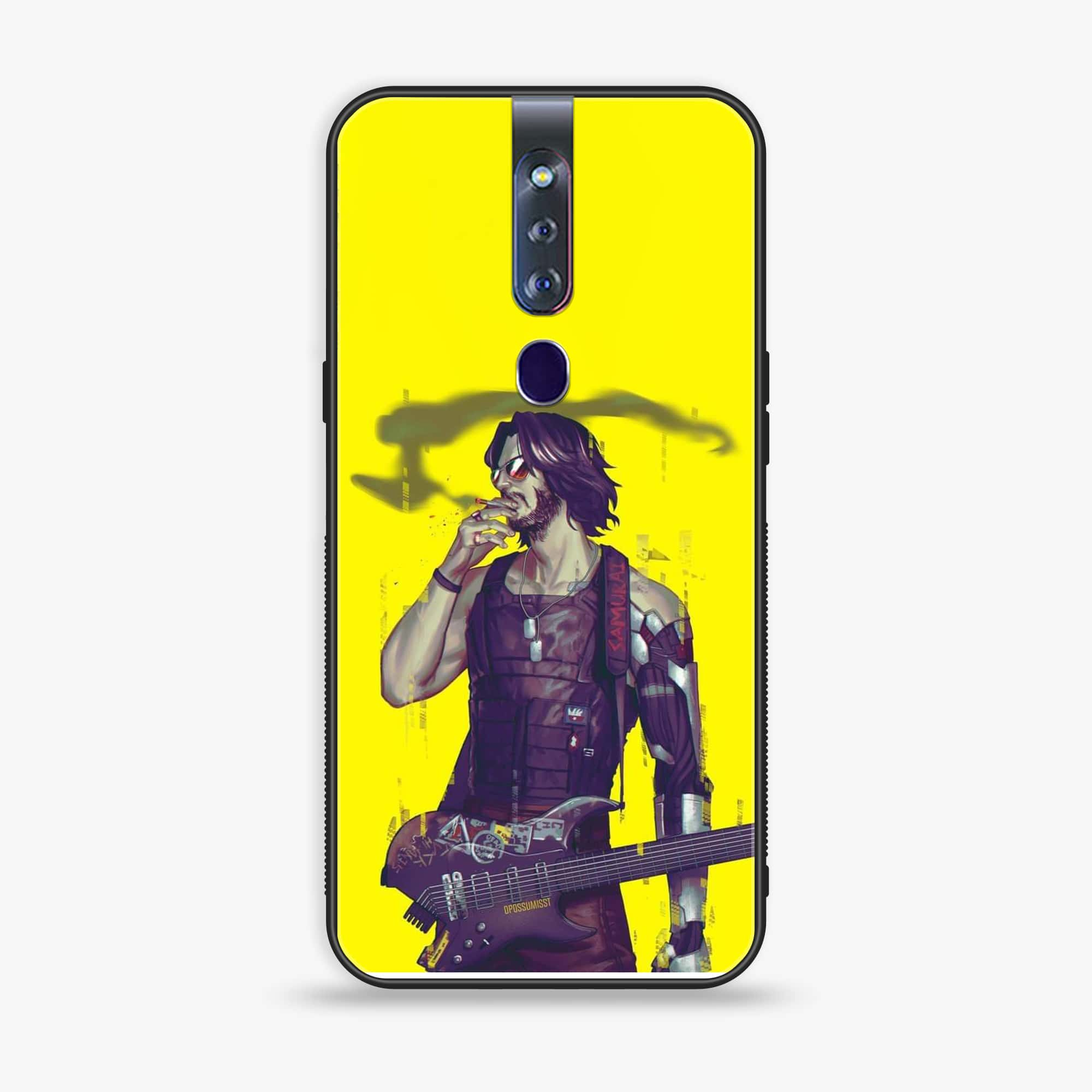 Oppo F11 Pro Cybernetic Warrior Series Premium Printed Glass soft Bumper shock Proof Case