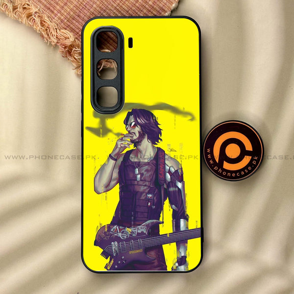 Infinix Hot 60 Pro - Cybernetic Warrior Series - Premium Metal Printed soft Bumper shock Proof Case