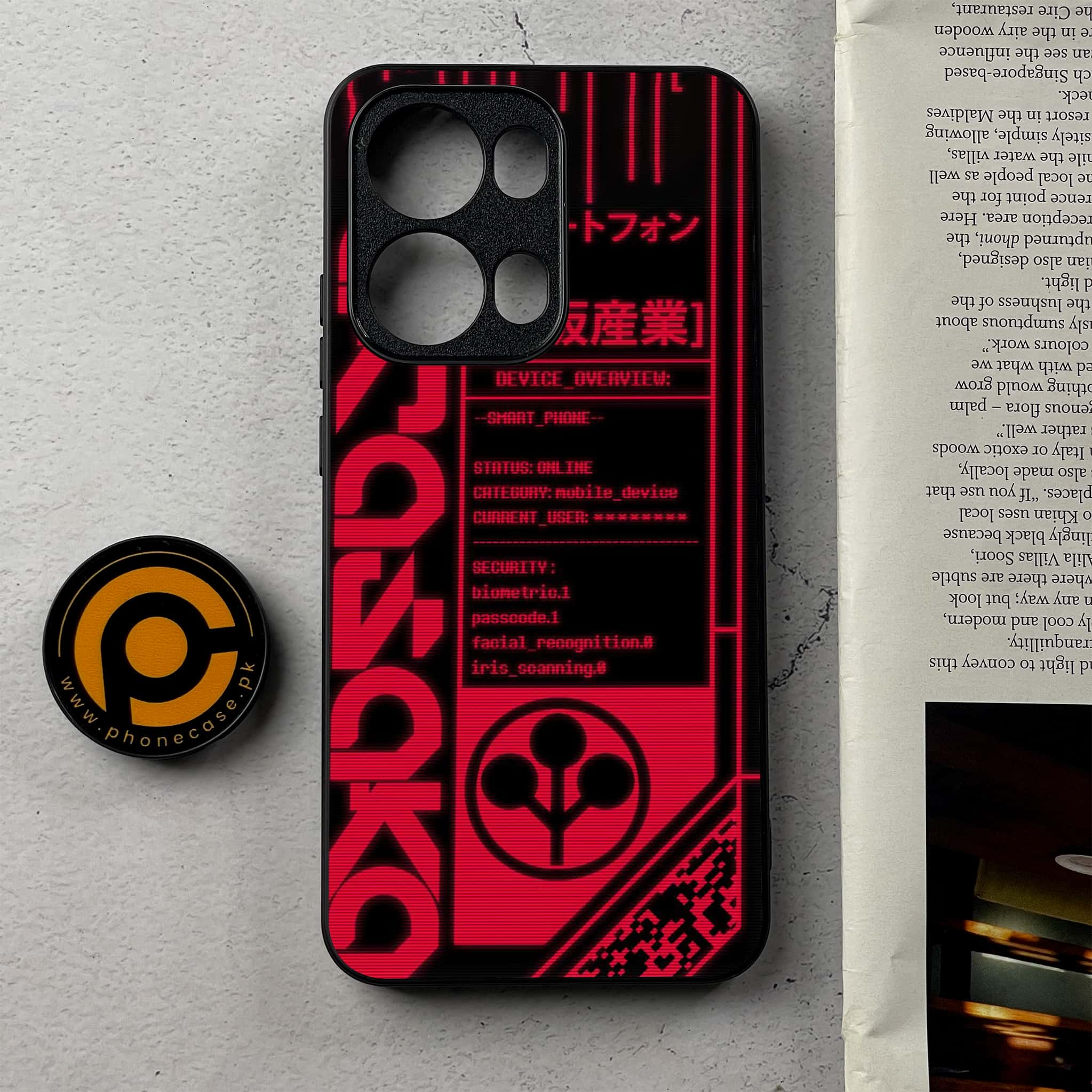 Oppo Reno 13 Pro - Cybernetic Warrior Series - Premium Metal Printed Soft Bumper Shockproof Case
