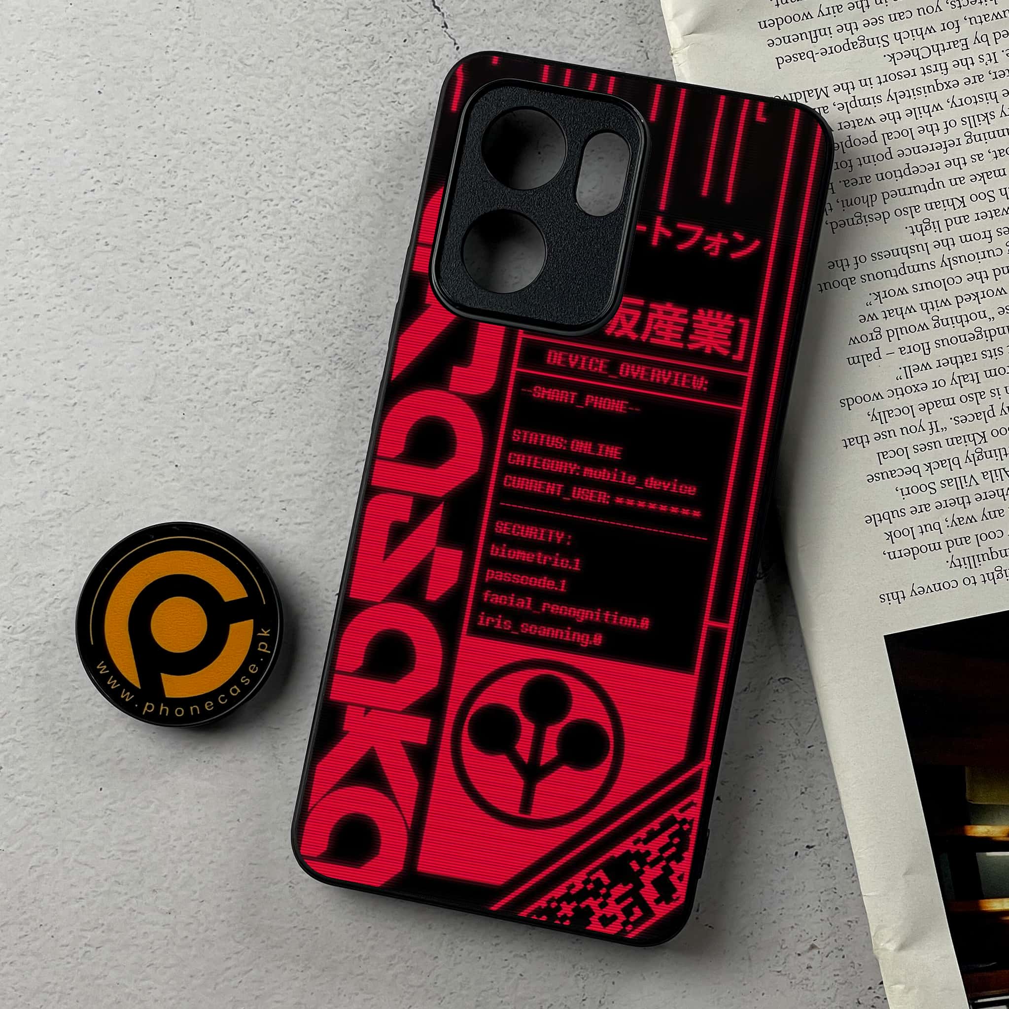 Oppo Reno 13F - Cybernetic Warrior Series - Premium Metal Printed Soft Bumper Shockproof Case