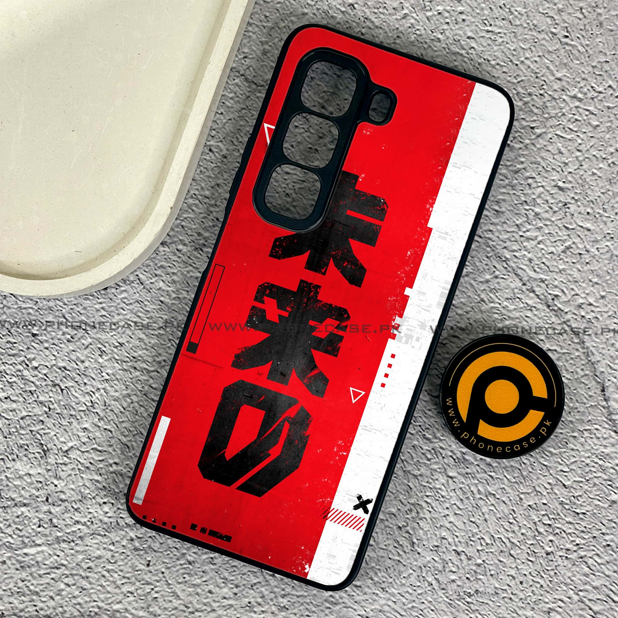 Infinix Hot 50 Pro - Cybernetic Warrior Series - Premium Printed Glass soft Bumper shock Proof Case