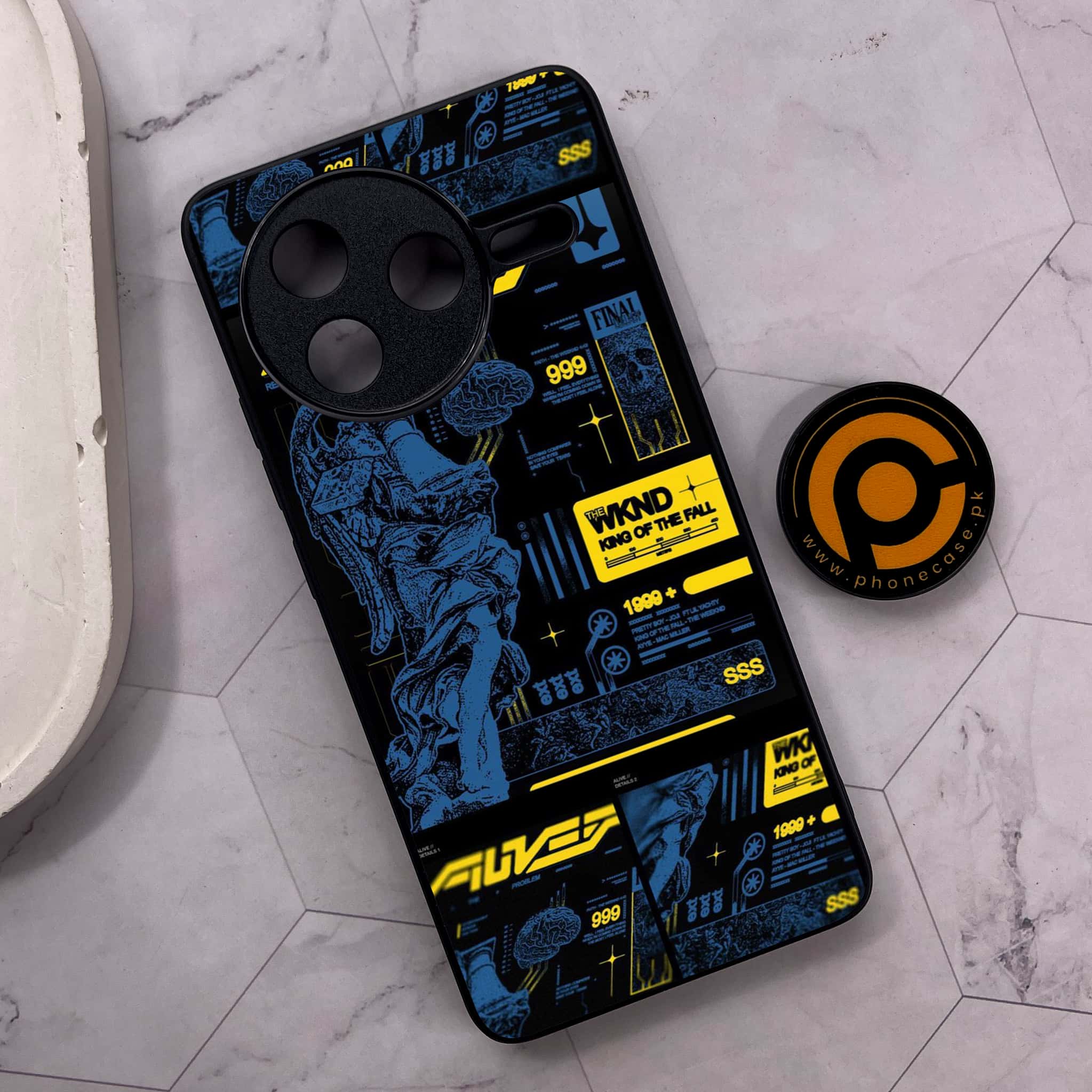 Xiaomi Poco F7 Pro 5G - Cybernetic Warrior Series - Premium Metal Printed soft Bumper shock Proof Case