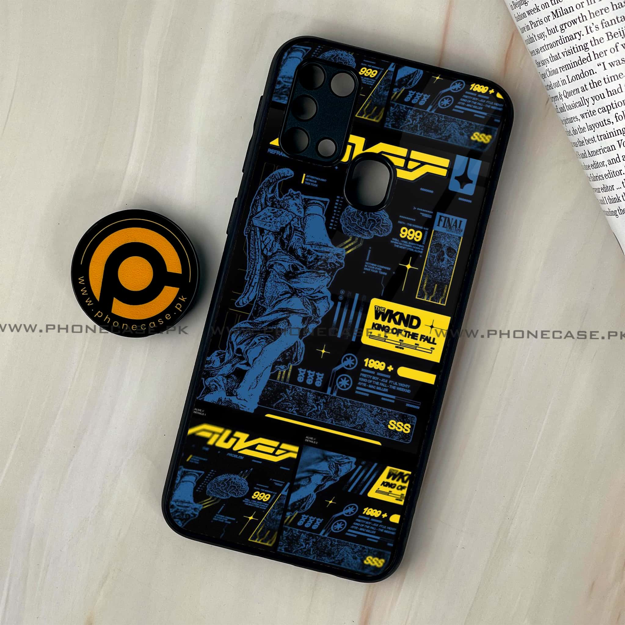 Galaxy M31 - Cybernetic Warrior Series - Premium Printed Glass soft Bumper shock Proof Case