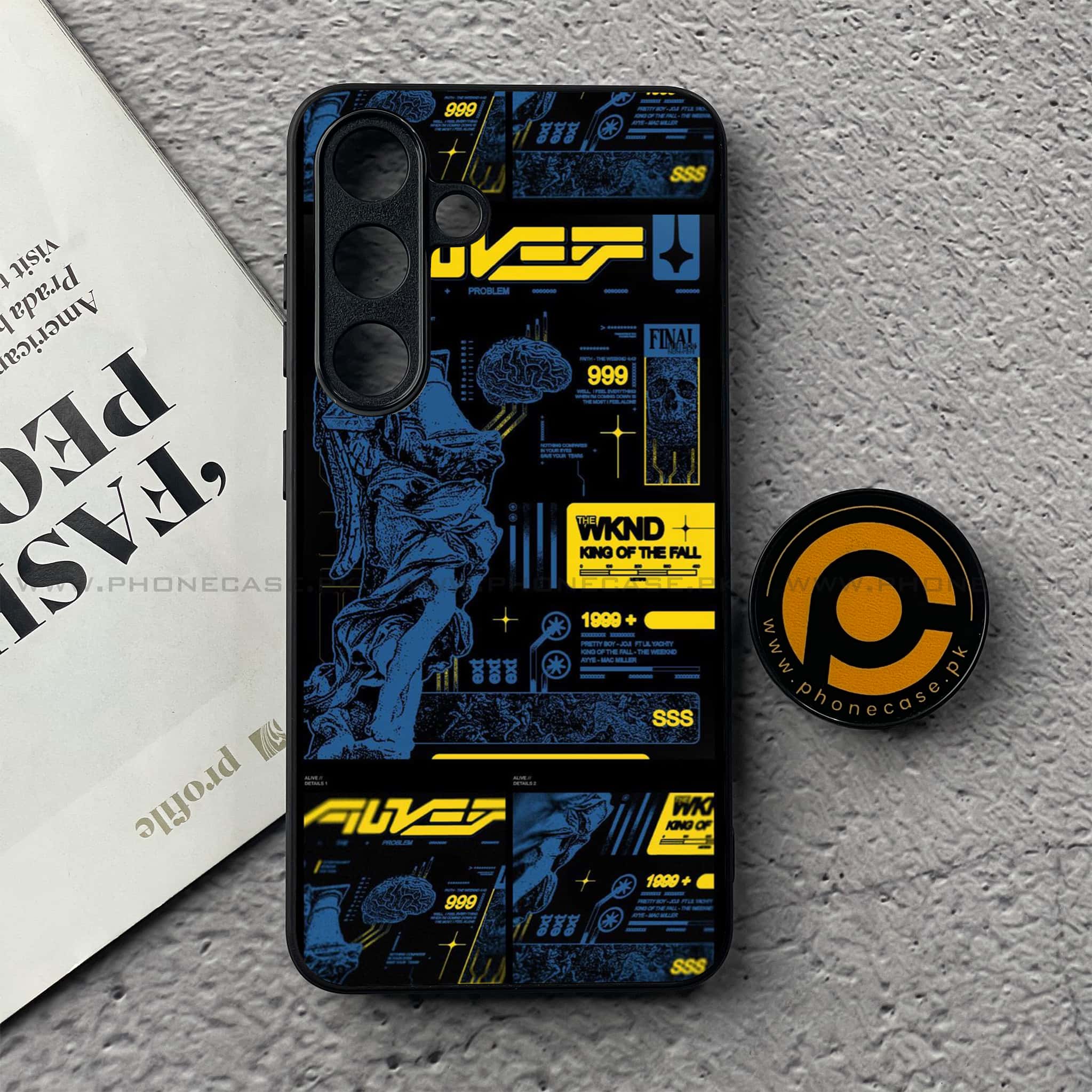 Samsung Galaxy S25 FE - Cybernetic Warrior Series - Premium Metal Printed soft Bumper shock Proof Case