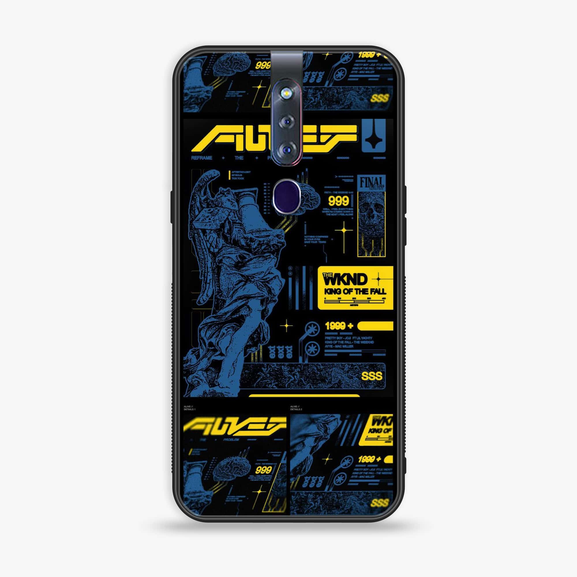 Oppo F11 Pro Cybernetic Warrior Series Premium Printed Glass soft Bumper shock Proof Case