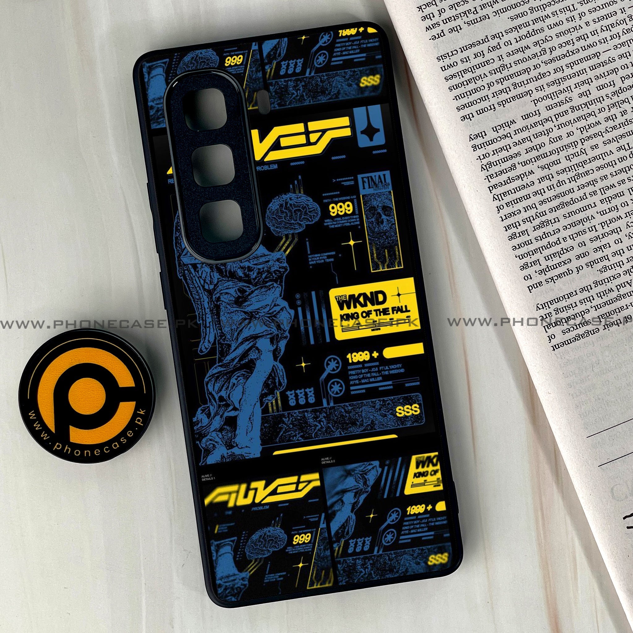 Infinix Hot 60i - Cybernetic Warrior Series - Premium Metal Printed soft Bumper shock Proof Case