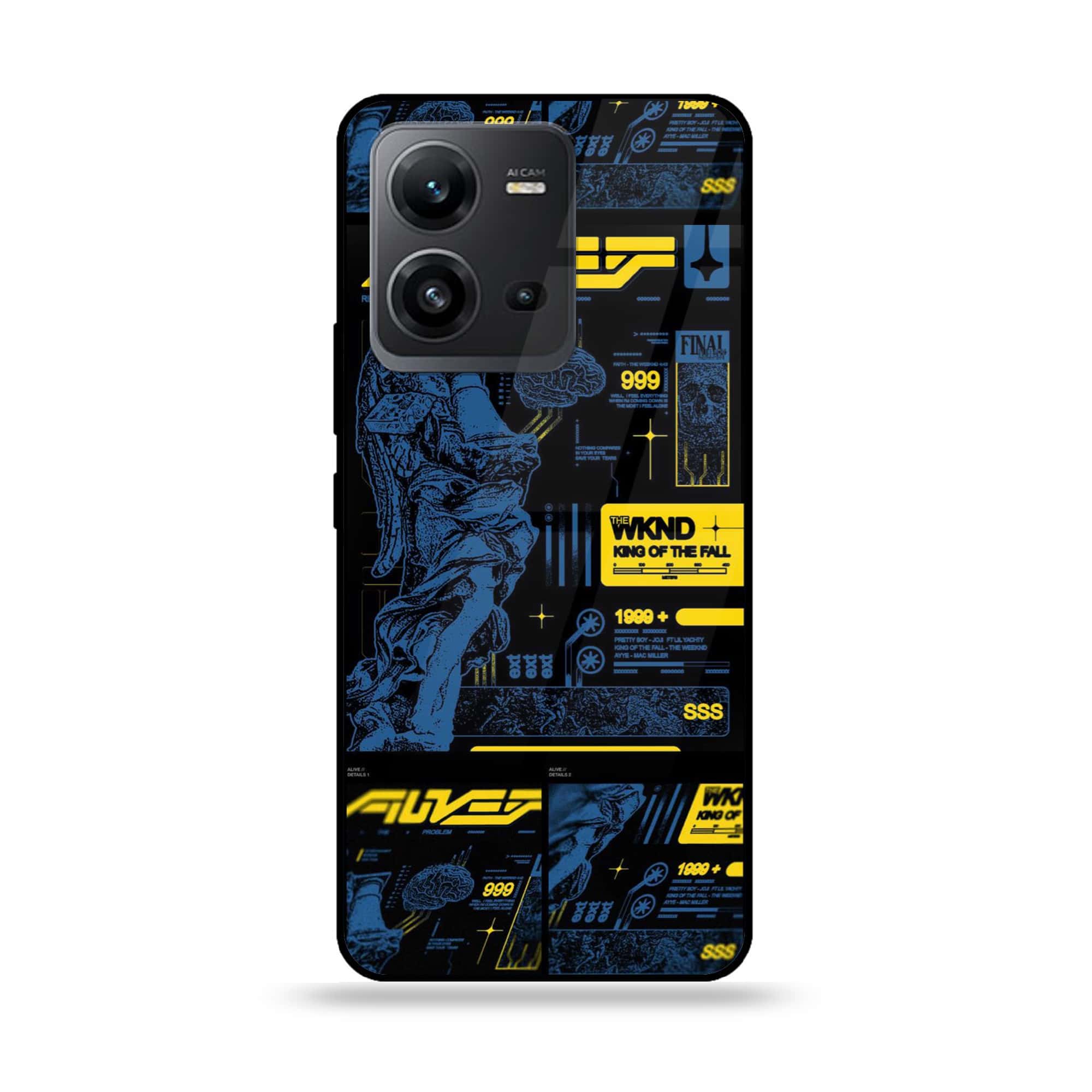 Vivo V25 5G - Cybernetic Warrior Series - Premium Printed Glass soft Bumper shock Proof Case