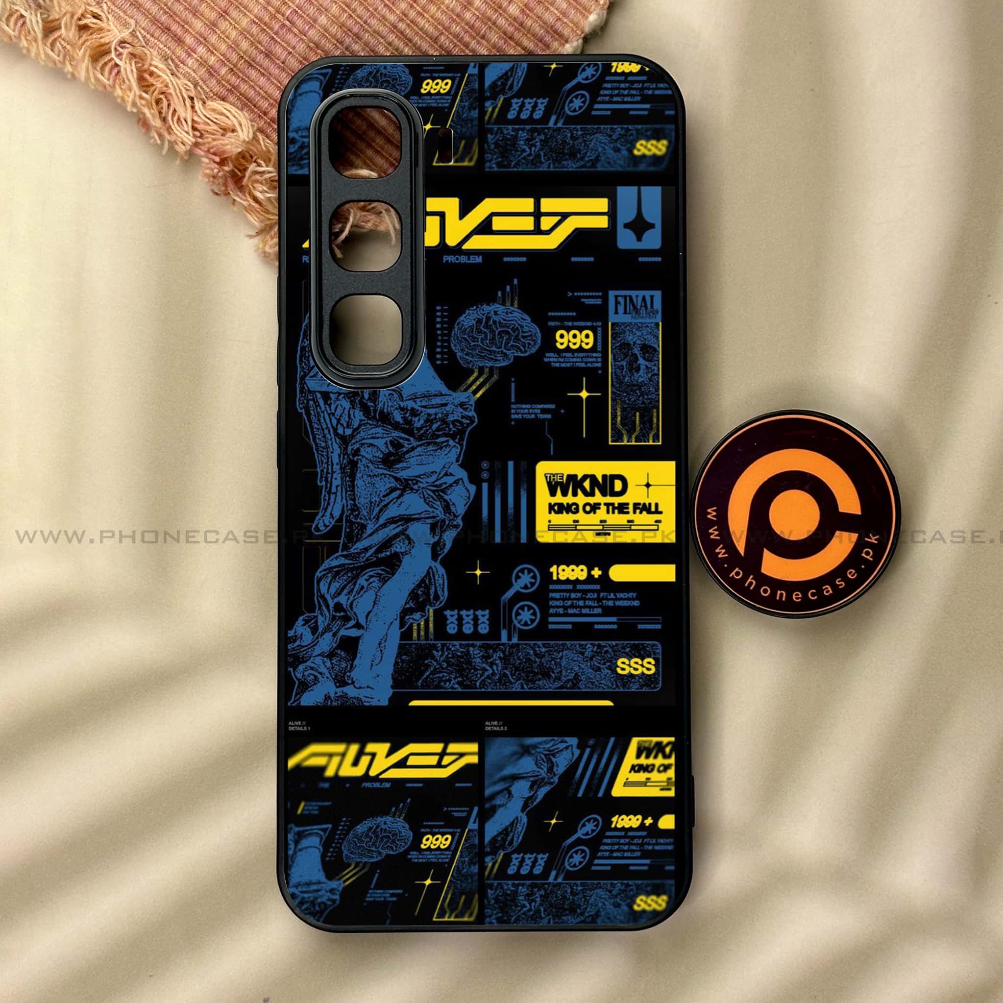 Infinix Hot 60 Pro - Cybernetic Warrior Series - Premium Metal Printed soft Bumper shock Proof Case