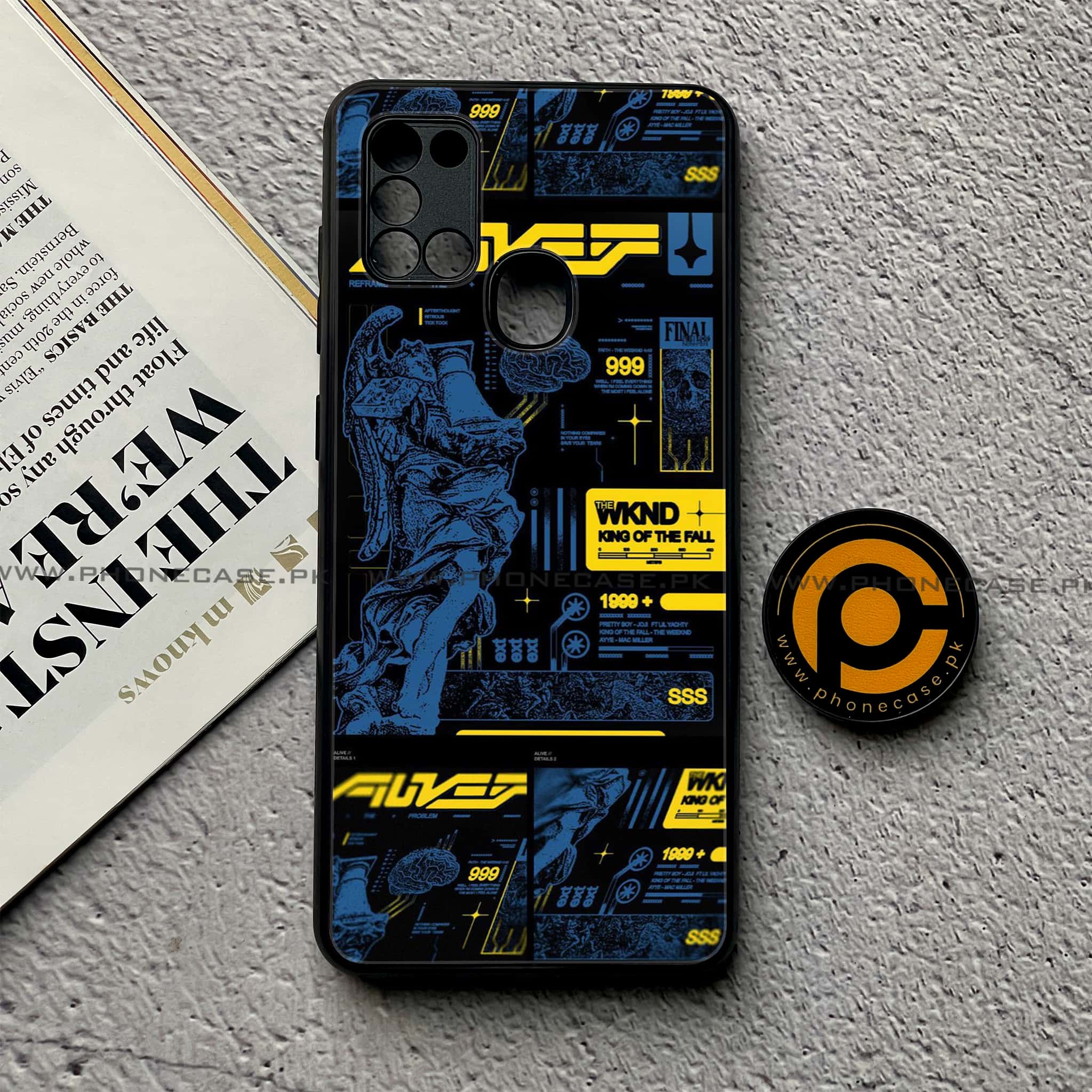 Samsung Galaxy A21s - Cybernetic Warrior Series - Premium Printed Glass soft Bumper shock Proof Case
