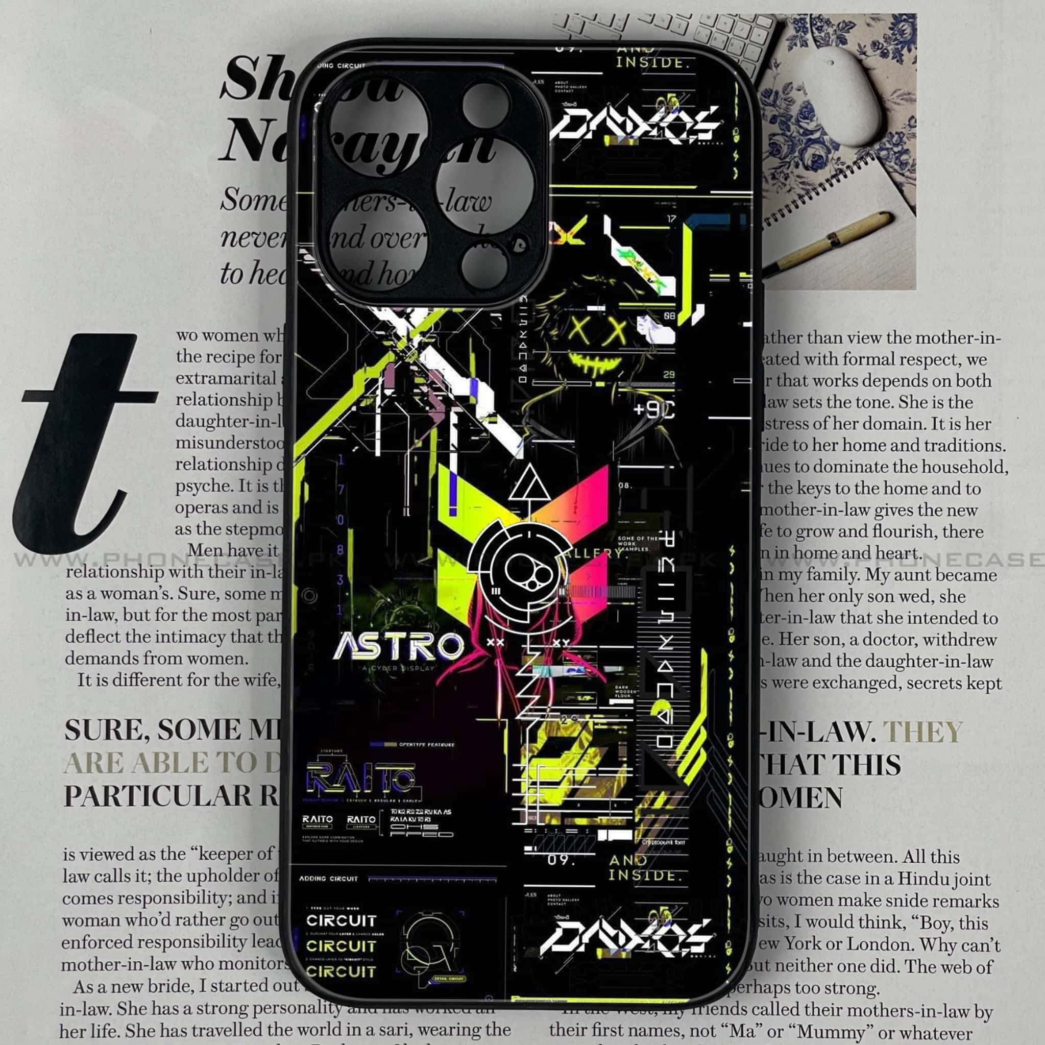 iPhone 16 Pro Max - Cybernetic Warrior Series - Premium Printed Glass soft Bumper shock Proof Case