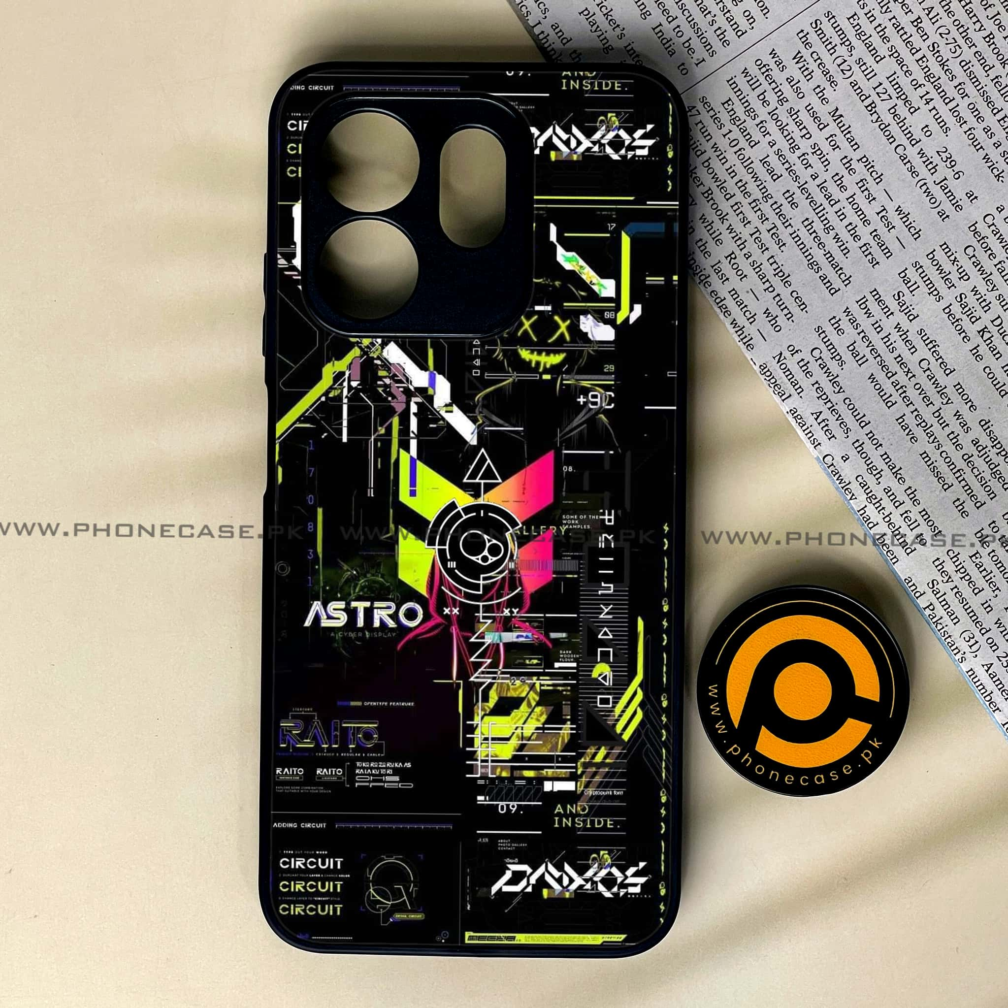 Infinix Hot 50i - Cybernetic Warrior Series - Premium Printed Glass soft Bumper shock Proof Case