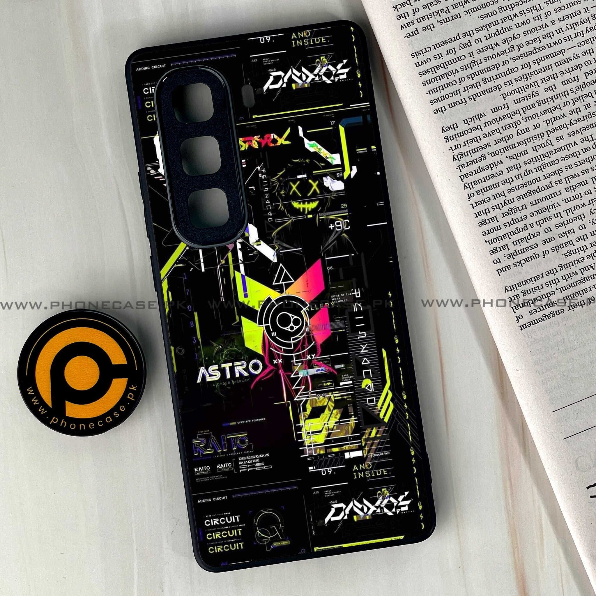 Infinix Hot 60 Pro Plus - Cybernetic Warrior Series - Premium Metal Printed soft Bumper shock Proof Case