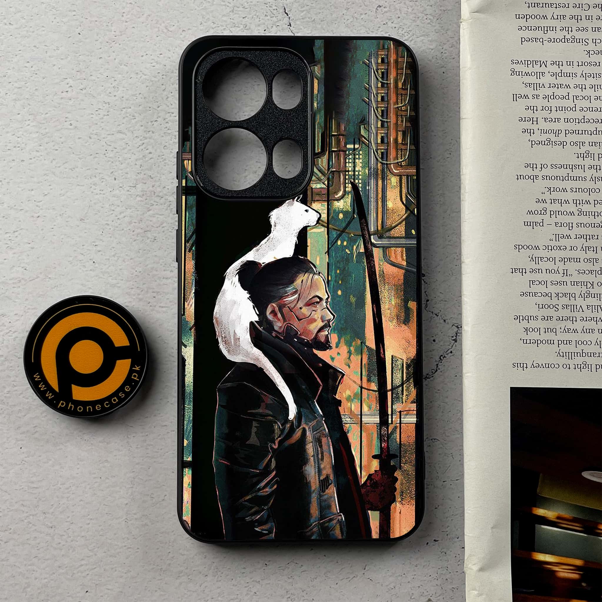 Oppo Reno 13 Pro - Cybernetic Warrior Series - Premium Metal Printed Soft Bumper Shockproof Case