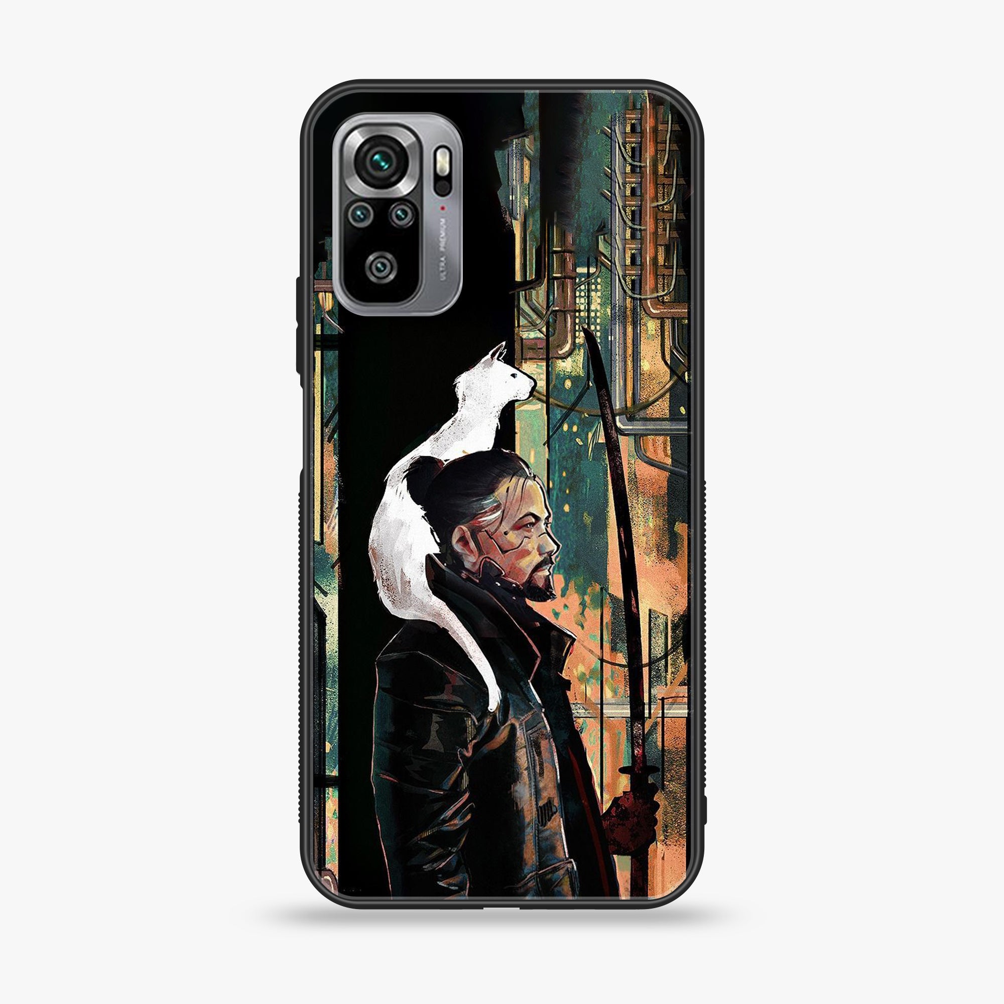Xiaomi Redmi Note 10S- Cybernetic Warrior Series - Premium Printed Glass soft Bumper shock Proof Case