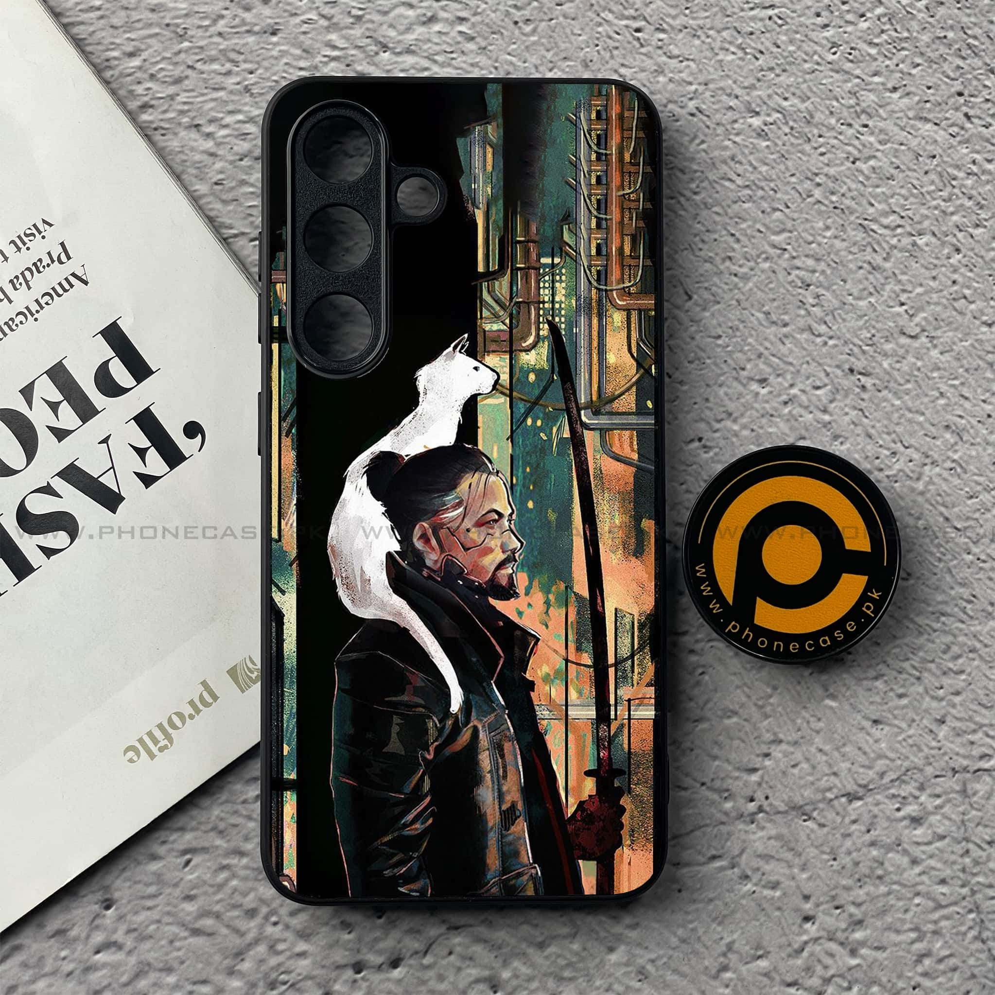 Samsung Galaxy S25 FE - Cybernetic Warrior Series - Premium Metal Printed soft Bumper shock Proof Case
