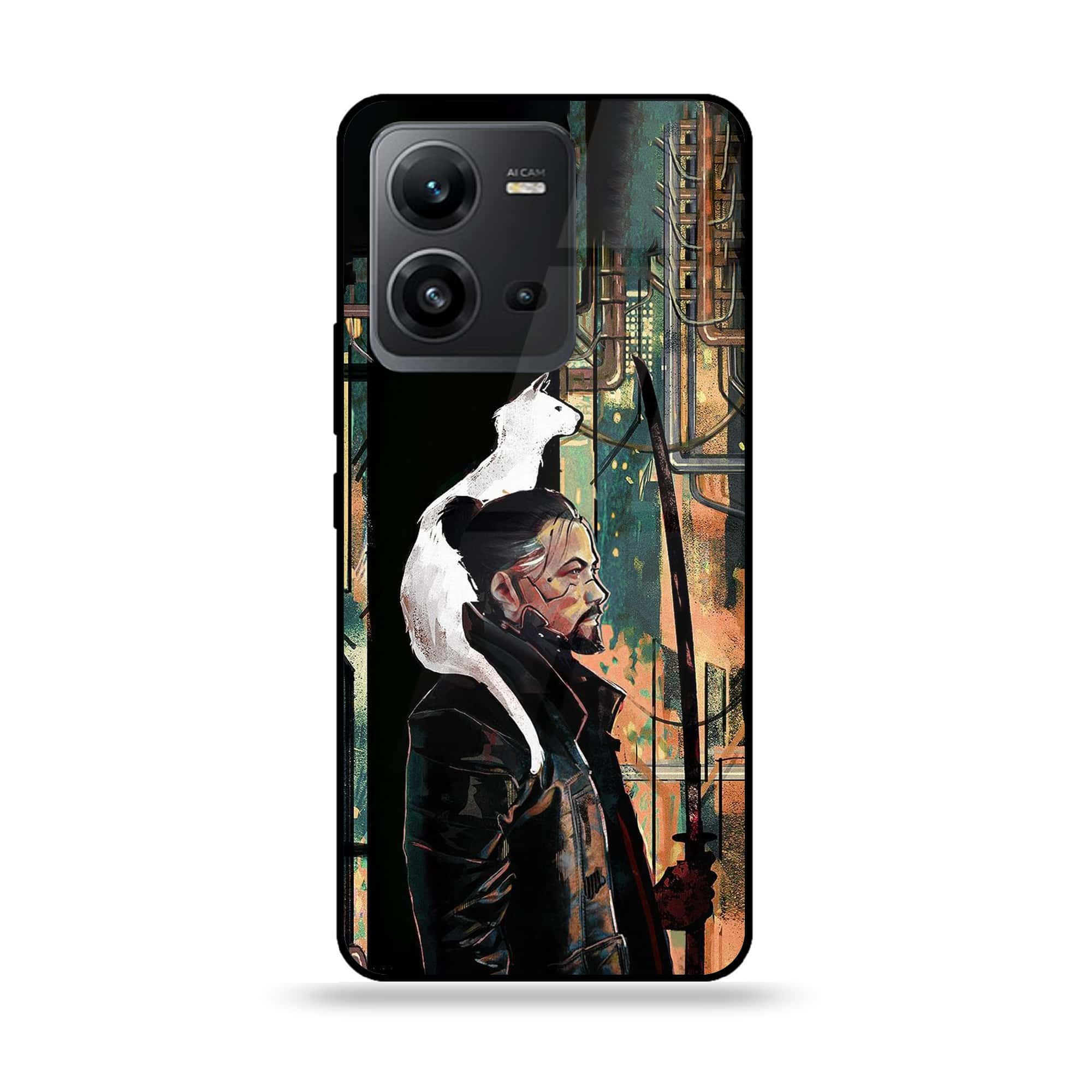 Vivo V25e  - Cybernetic Warrior Series - Premium Printed Glass soft Bumper shock Proof Case