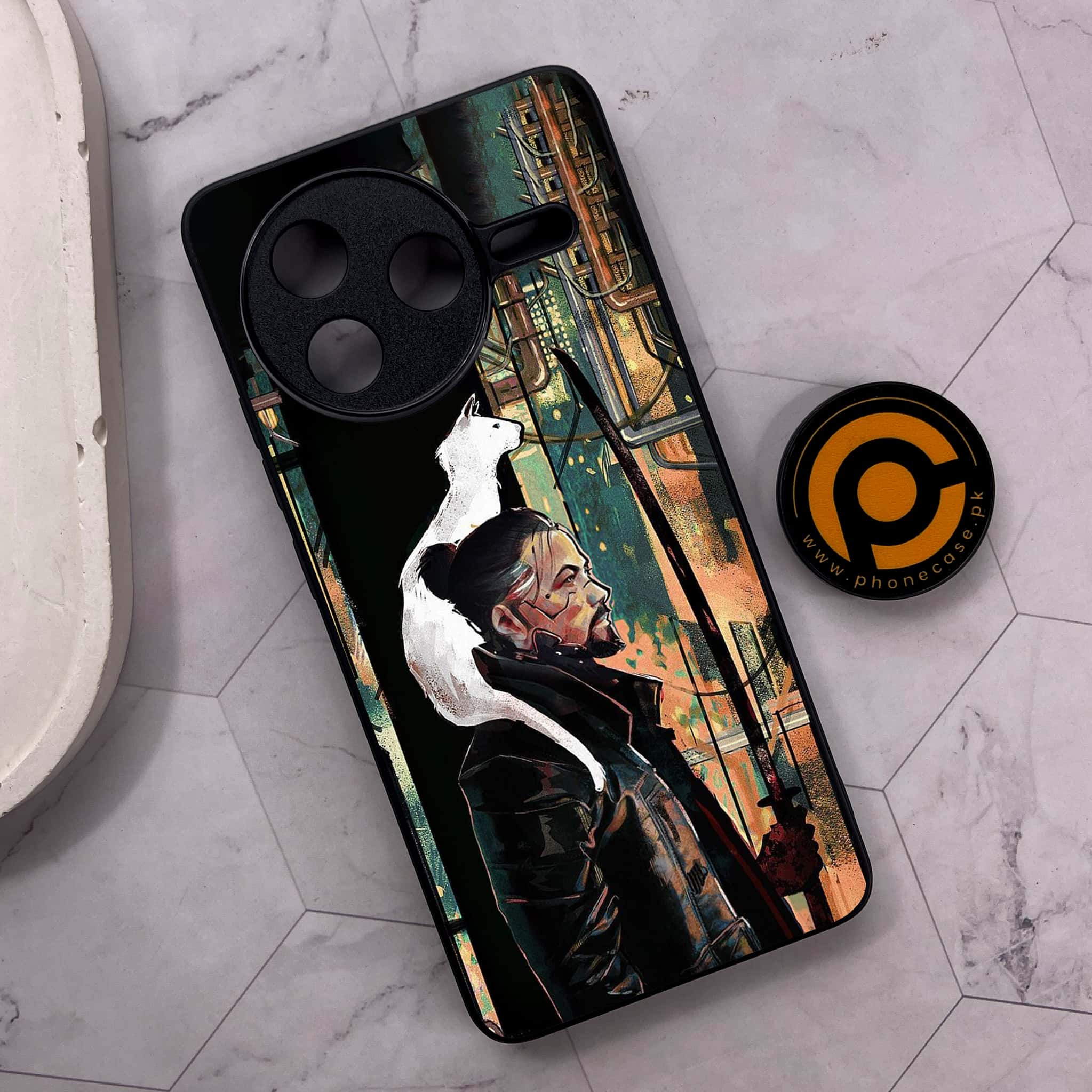 Xiaomi Poco F7 Pro 5G - Cybernetic Warrior Series - Premium Metal Printed soft Bumper shock Proof Case